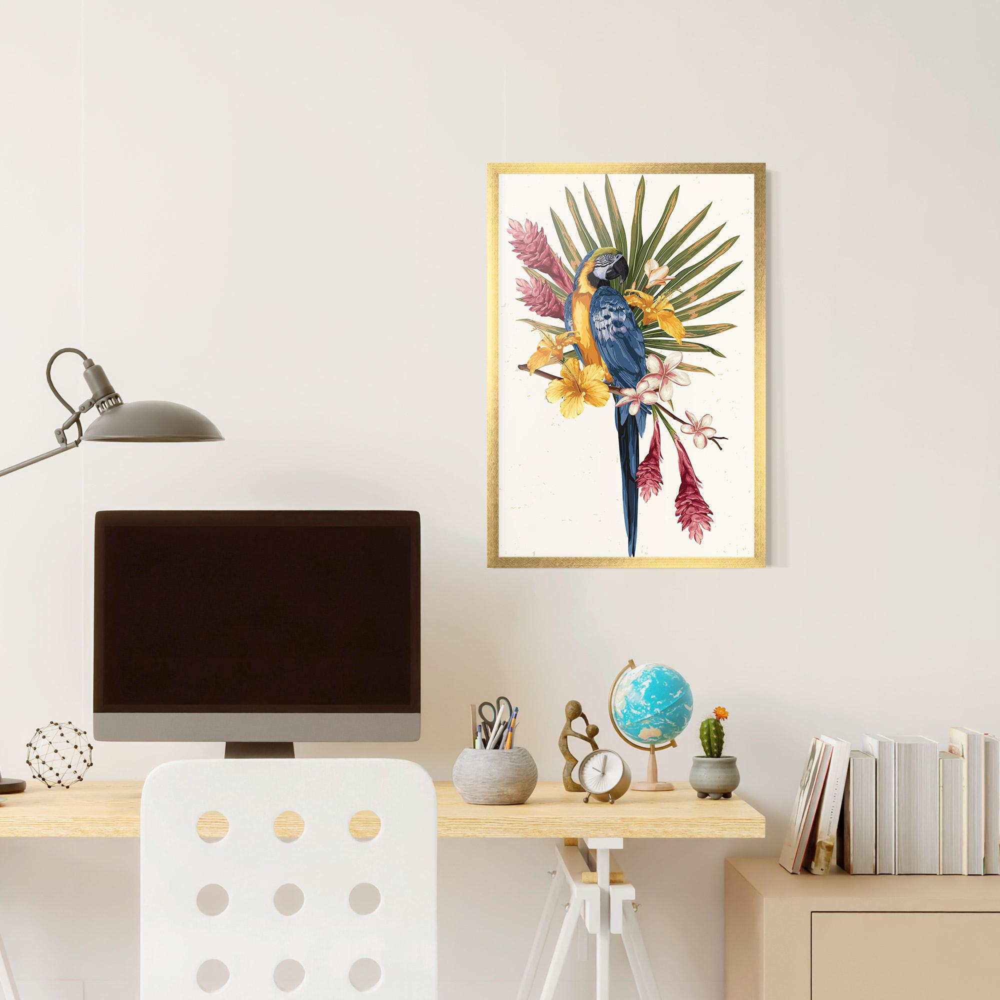 Gerahmte Poster Exotic Bird Flower mockup 6