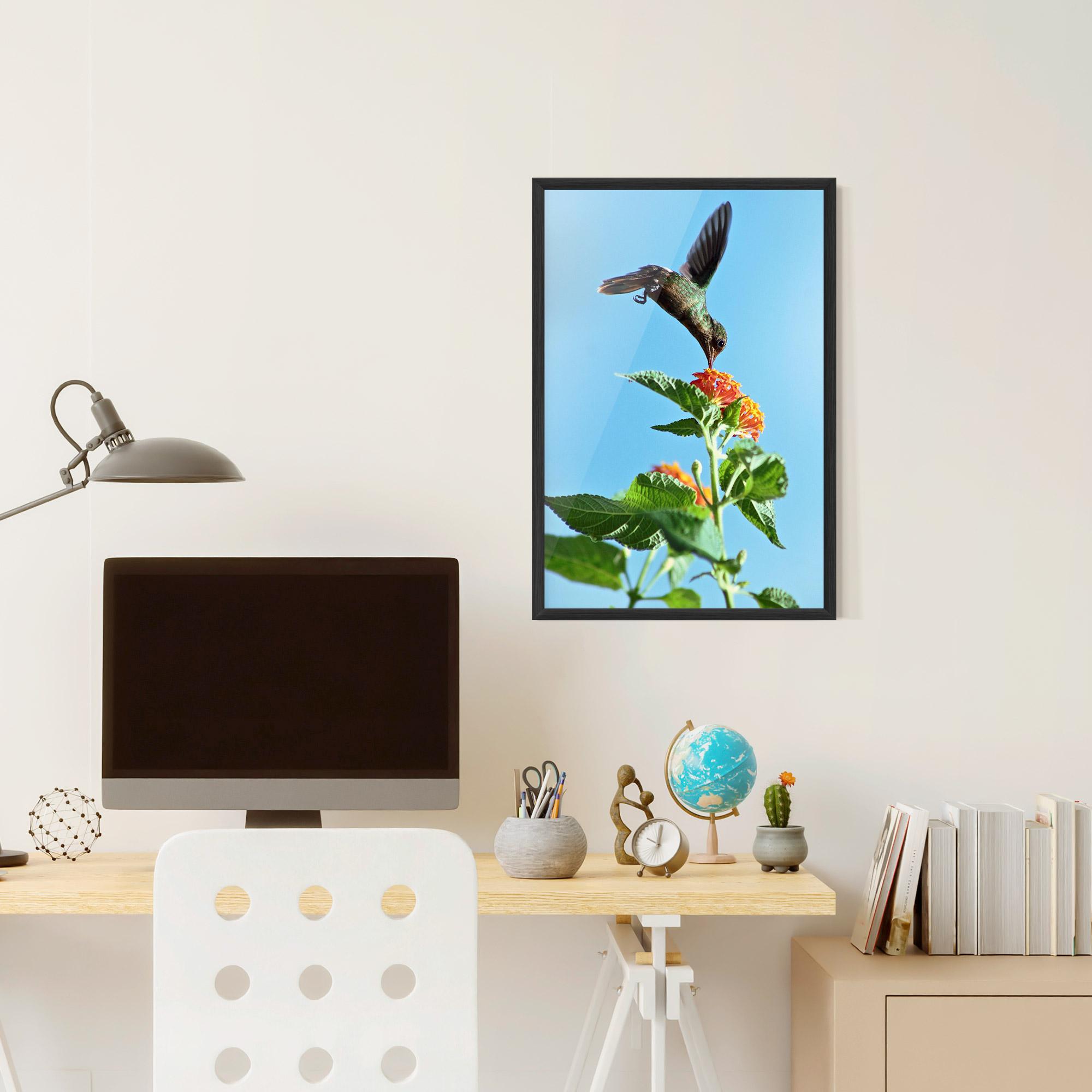 Gerahmte Poster Bird Exotic Flower mockup 6