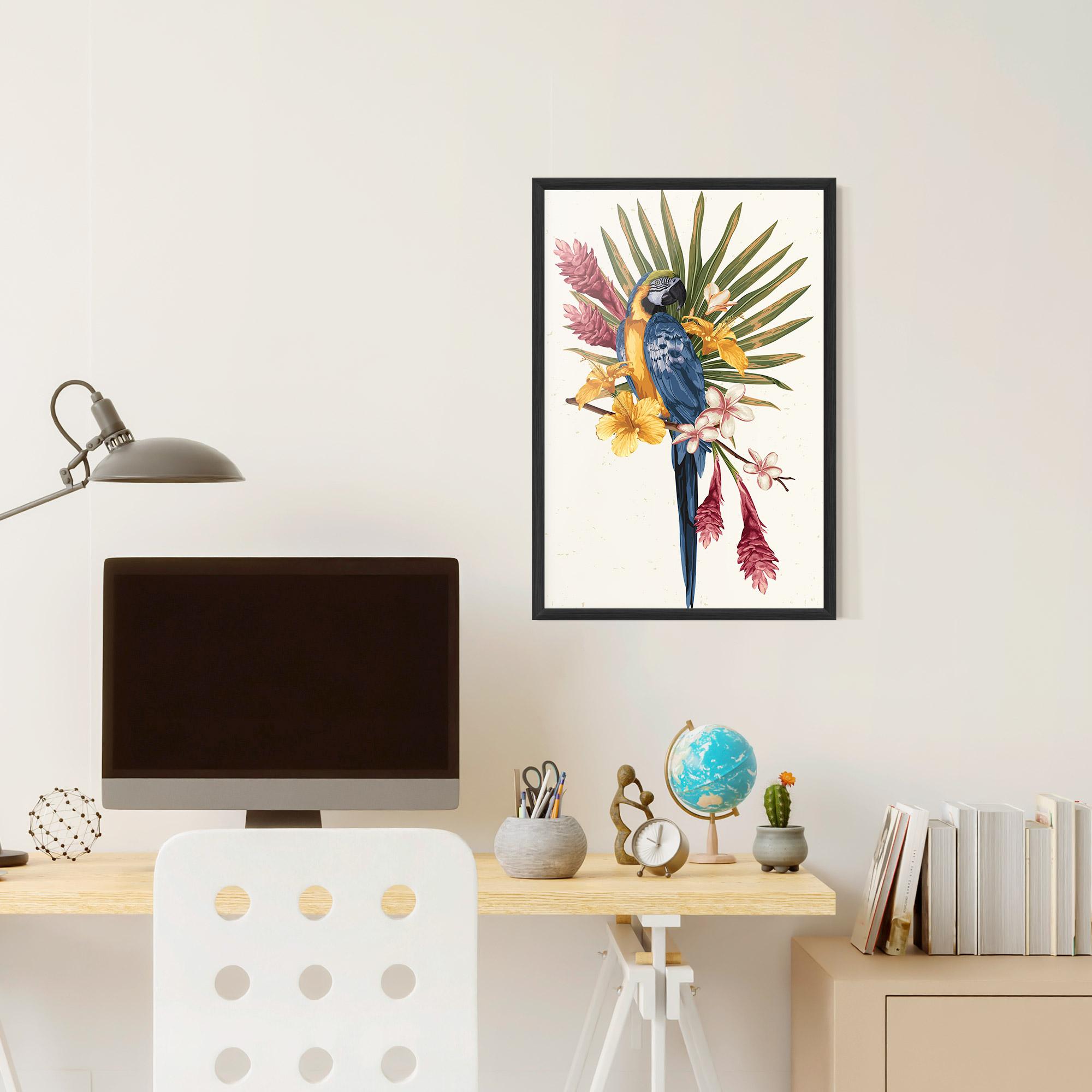 Gerahmte Poster Exotic Bird Flower mockup 6