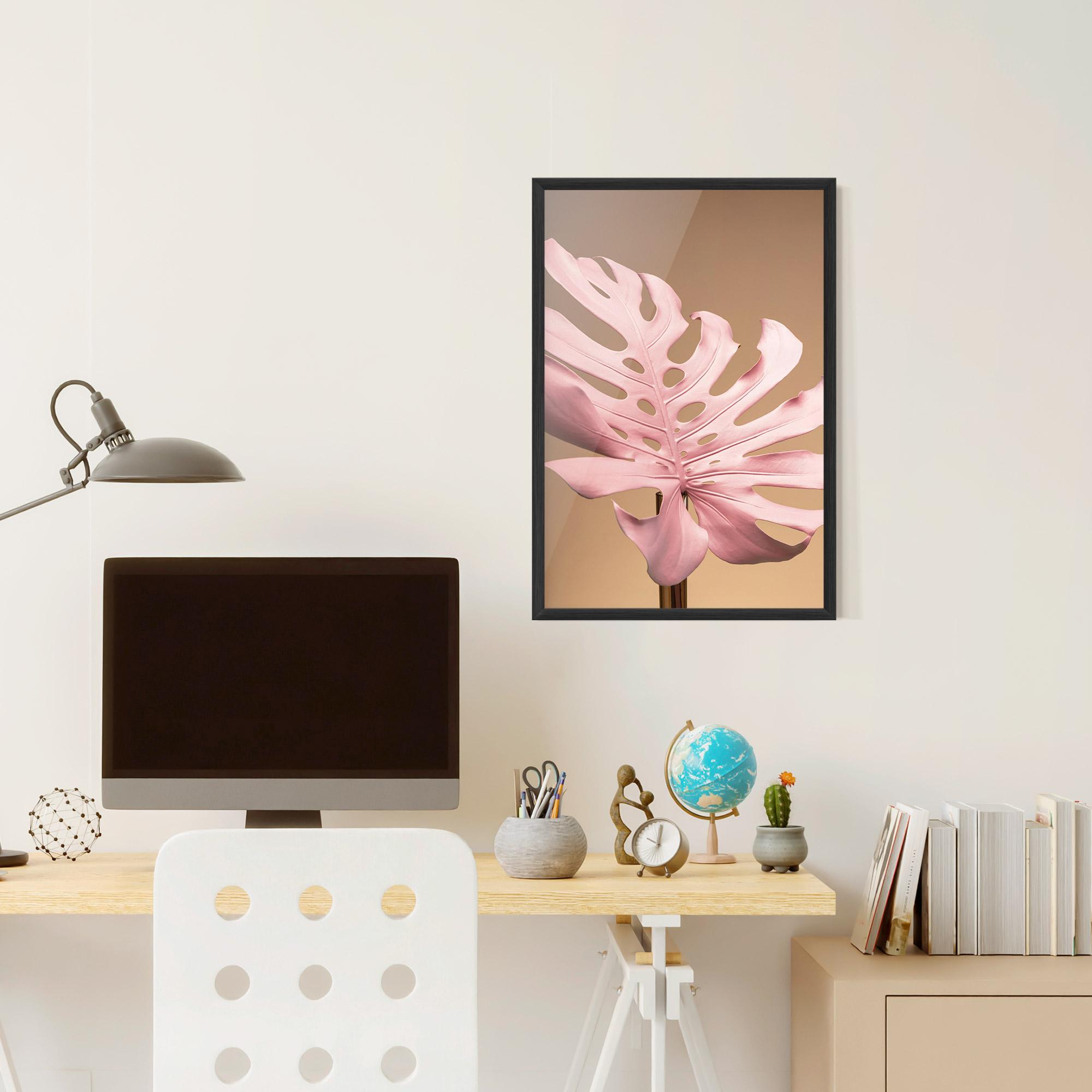 Gerahmte Poster Exotic Pink Leaf mockup 6