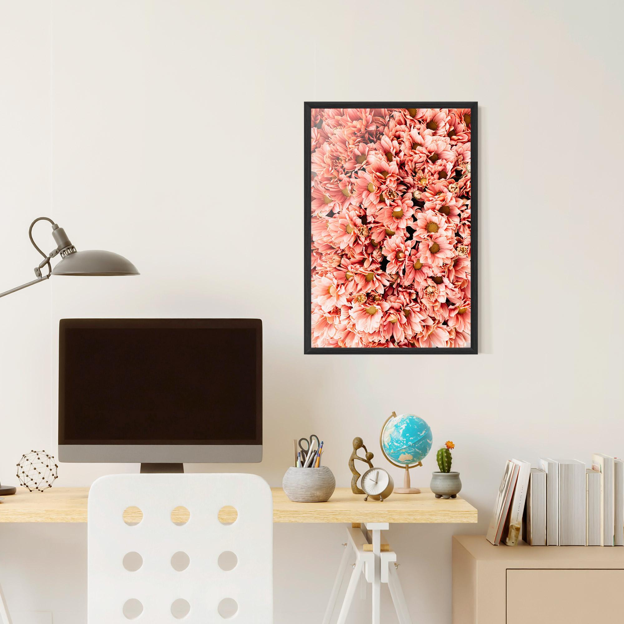 Gerahmte Poster Pink Flowers Bouquet mockup 6