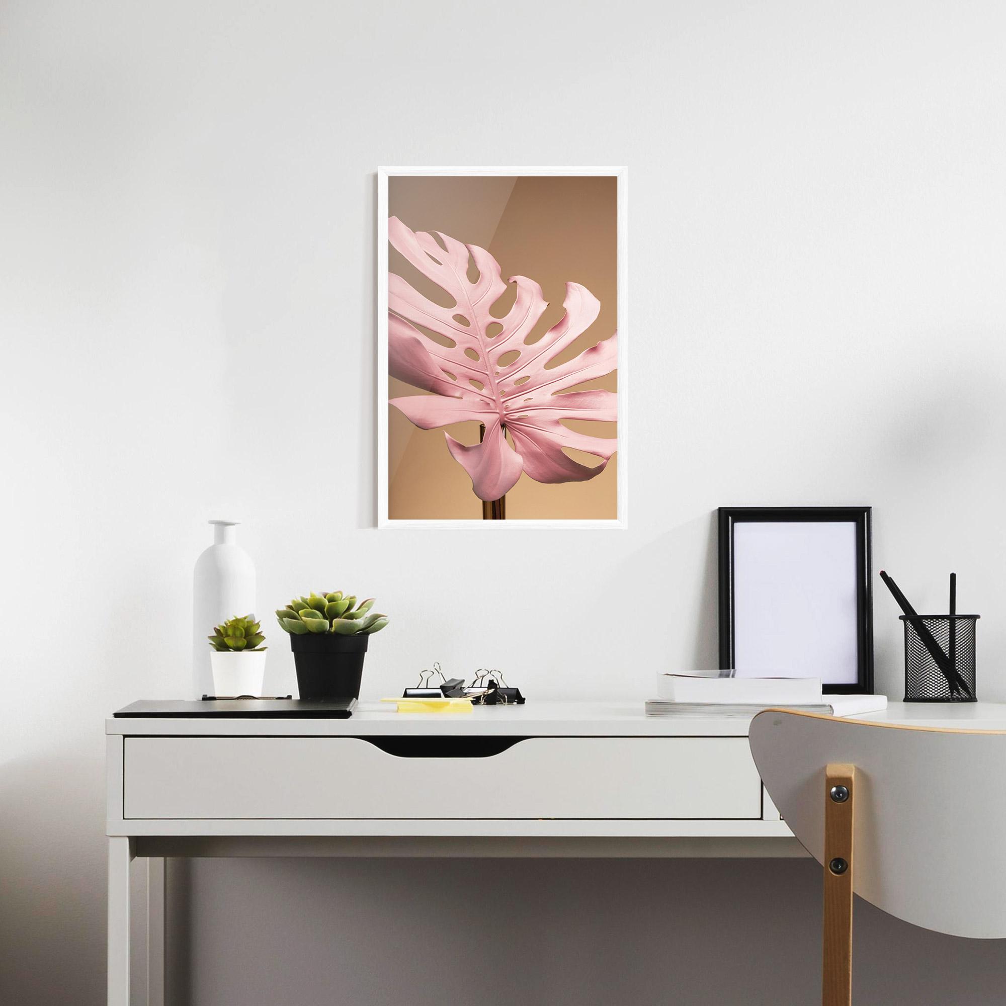 Gerahmte Poster Exotic Pink Leaf mockup 7