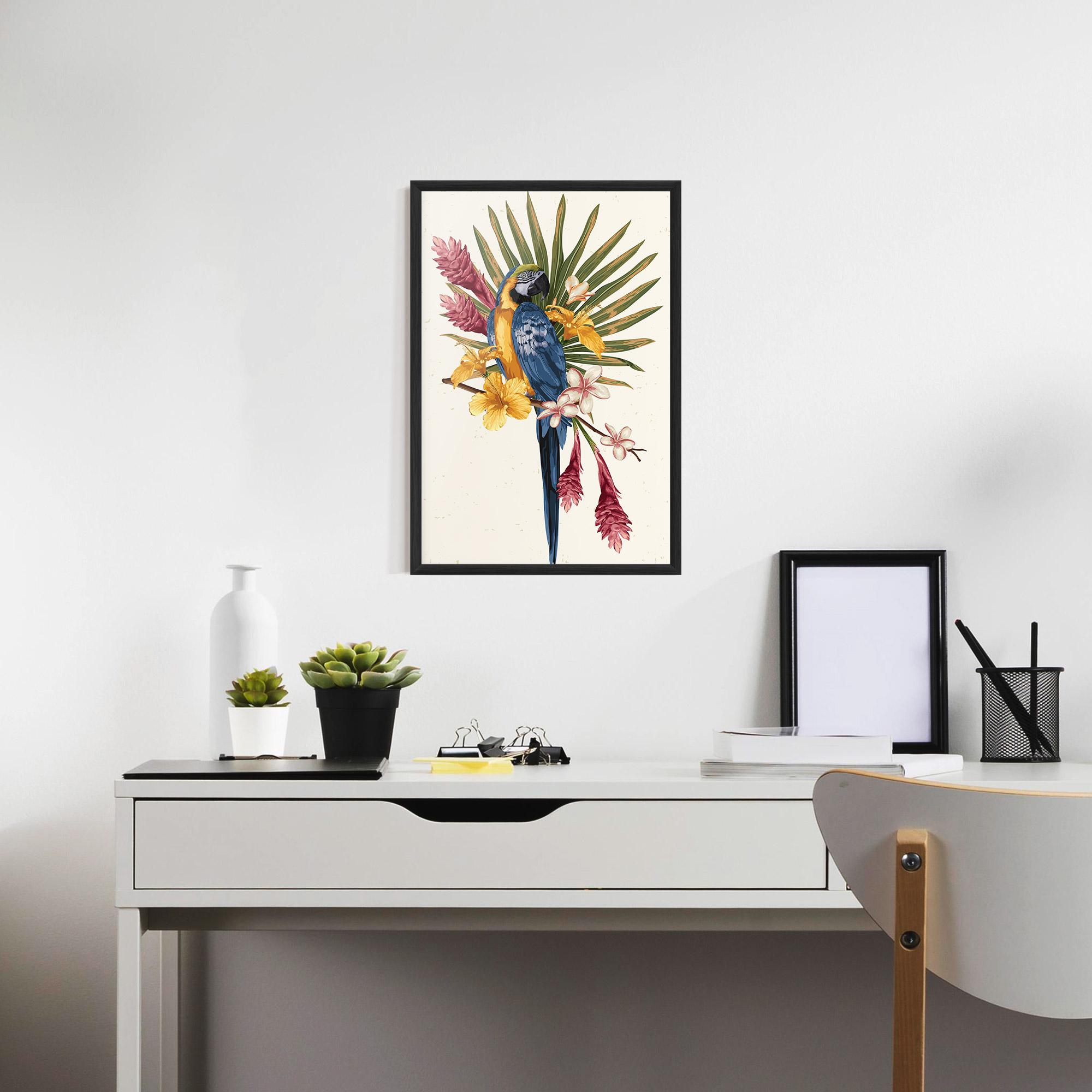 Gerahmte Poster Exotic Bird Flower mockup 7