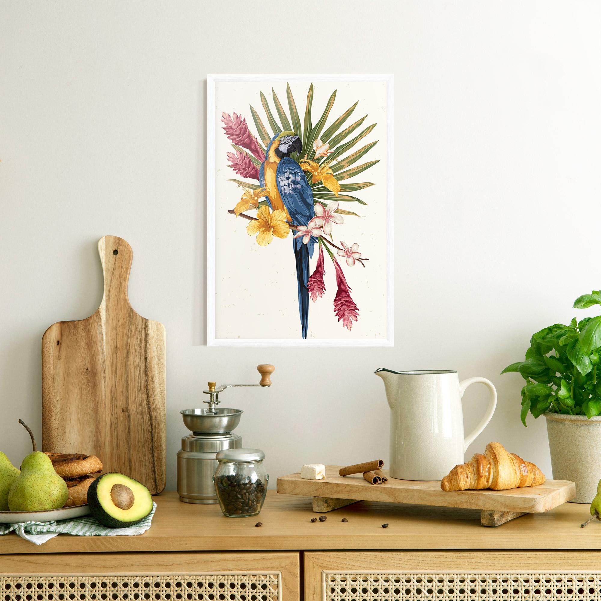 Gerahmte Poster Exotic Bird Flower mockup 8