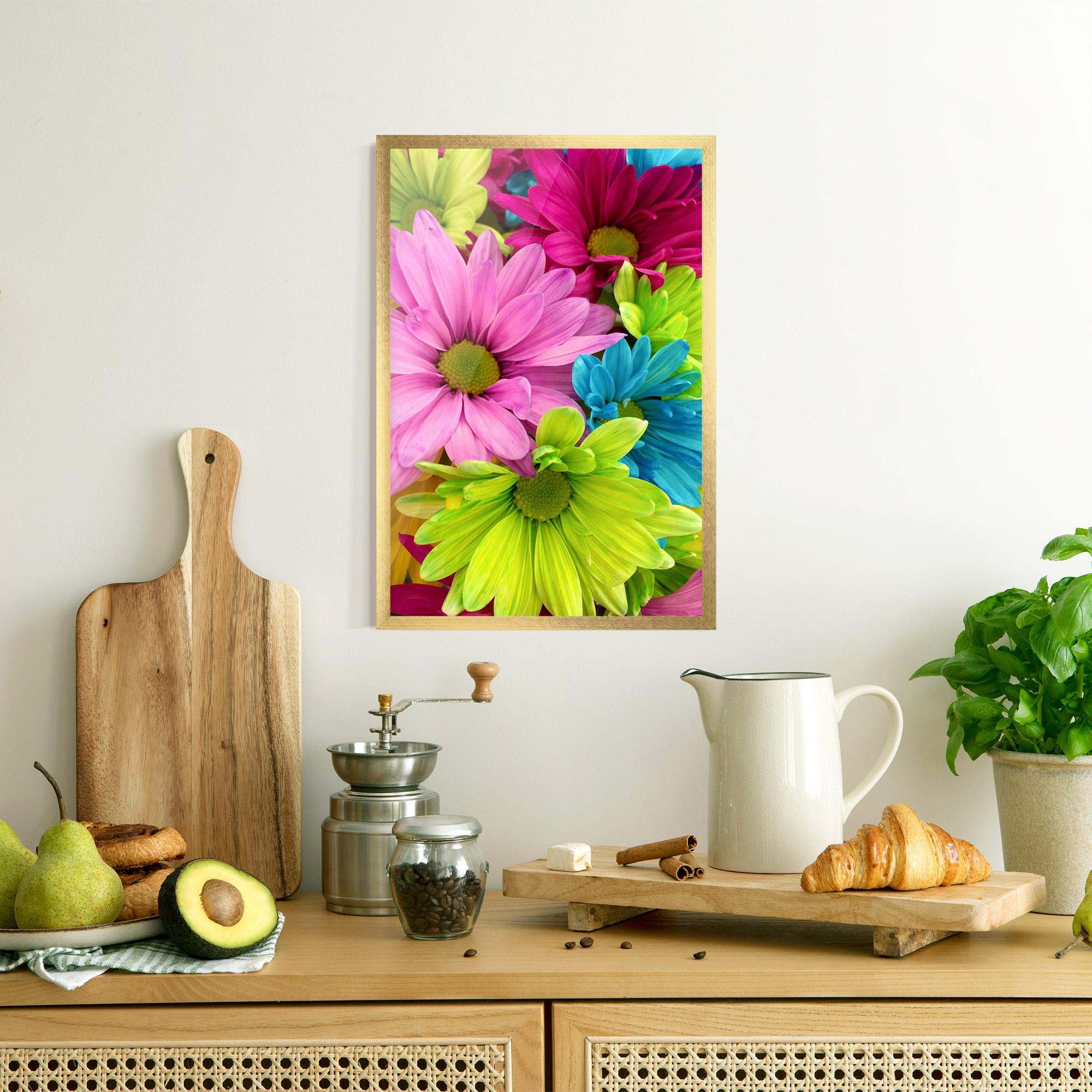 Gerahmte Poster Three Shades Of Flower mockup 8