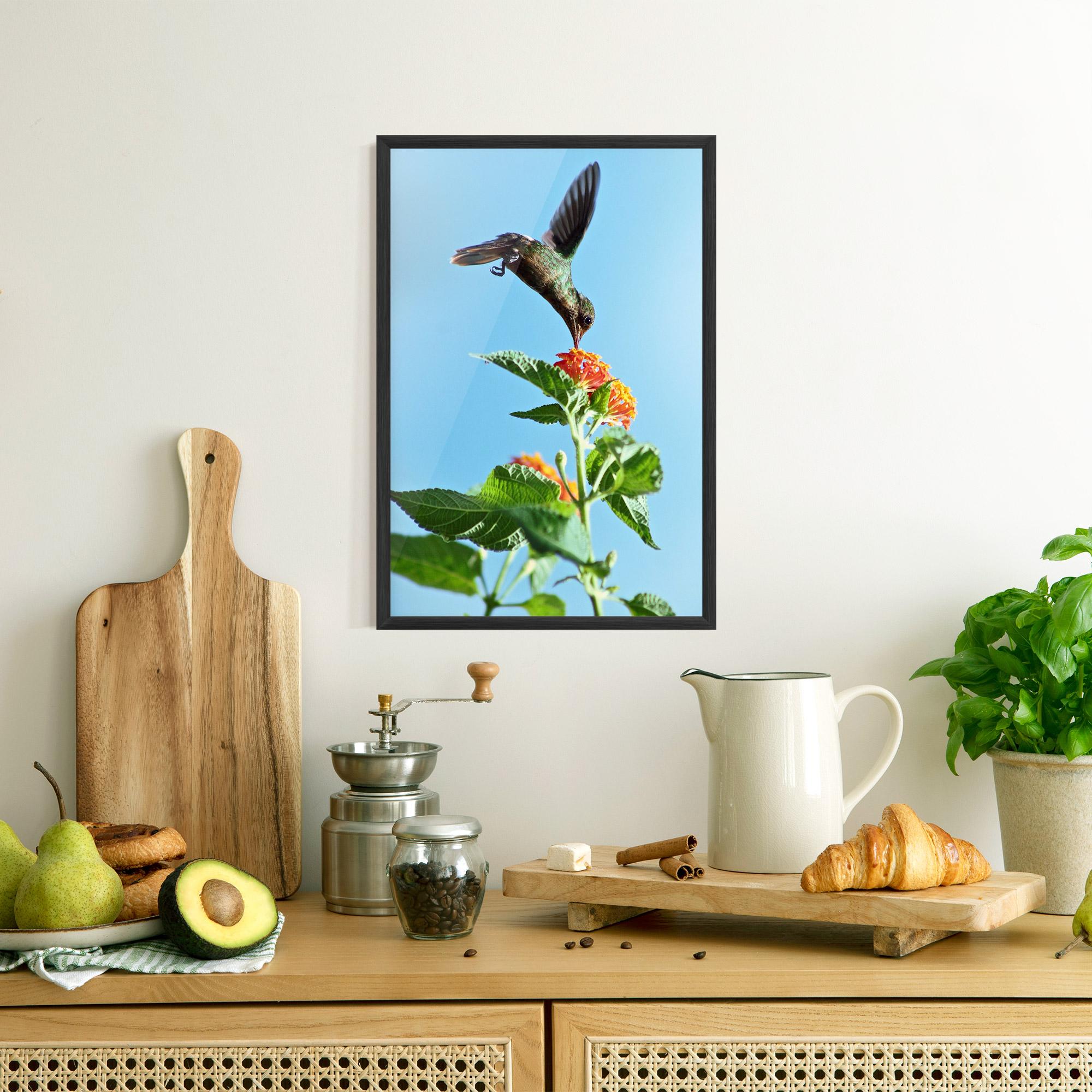 Gerahmte Poster Bird Exotic Flower mockup 8