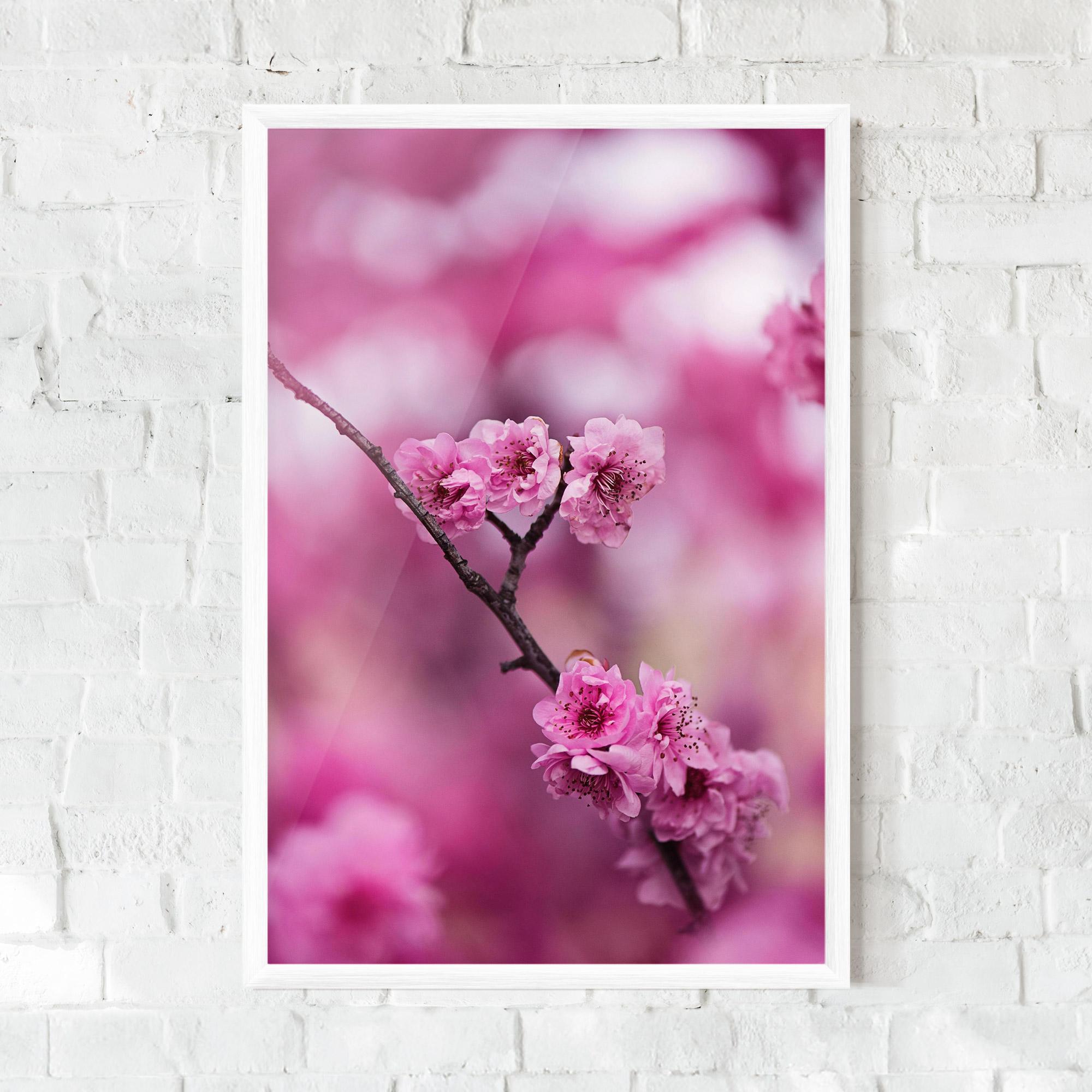 Gerahmte Poster Pink Flower Tree mockup 0
