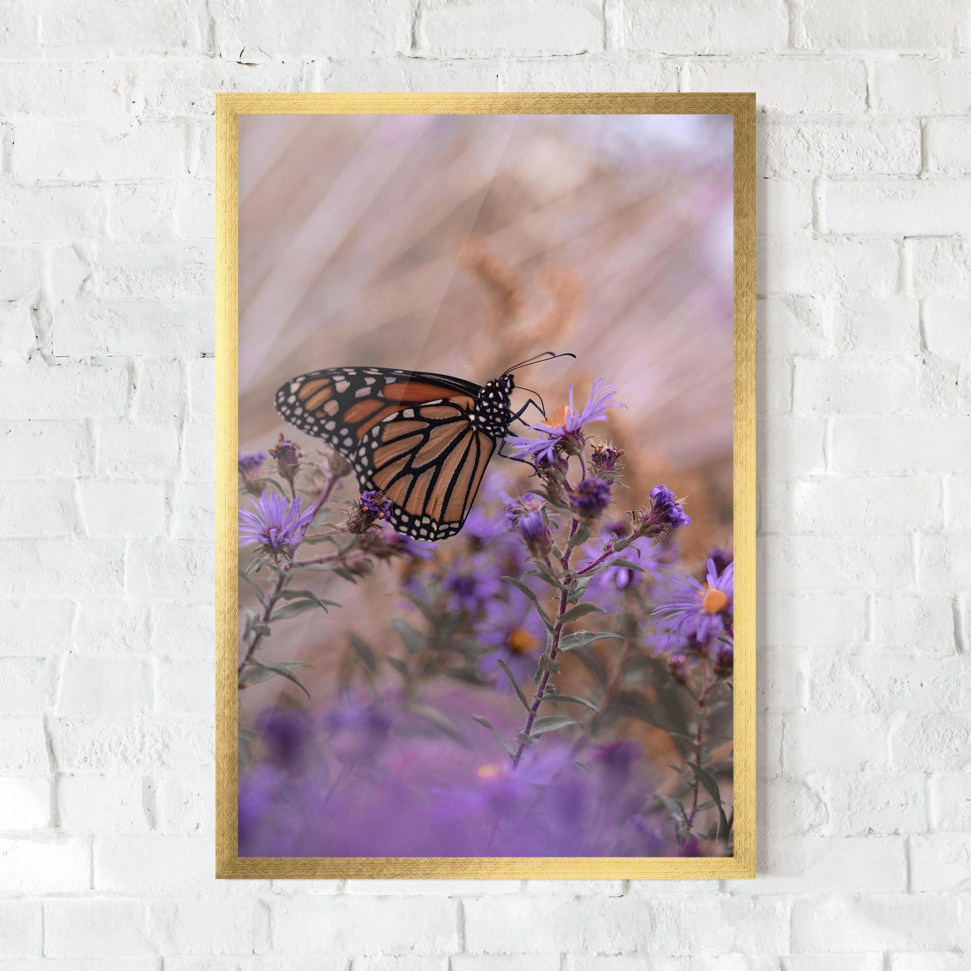 Gerahmte Poster Wild Plant Butterfly mockup 0