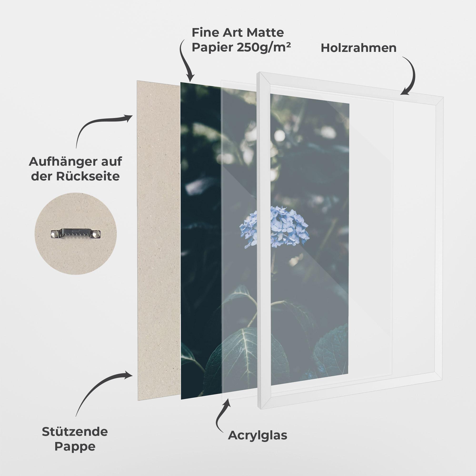 Gerahmte Poster Forest Blue Flower mockup 1