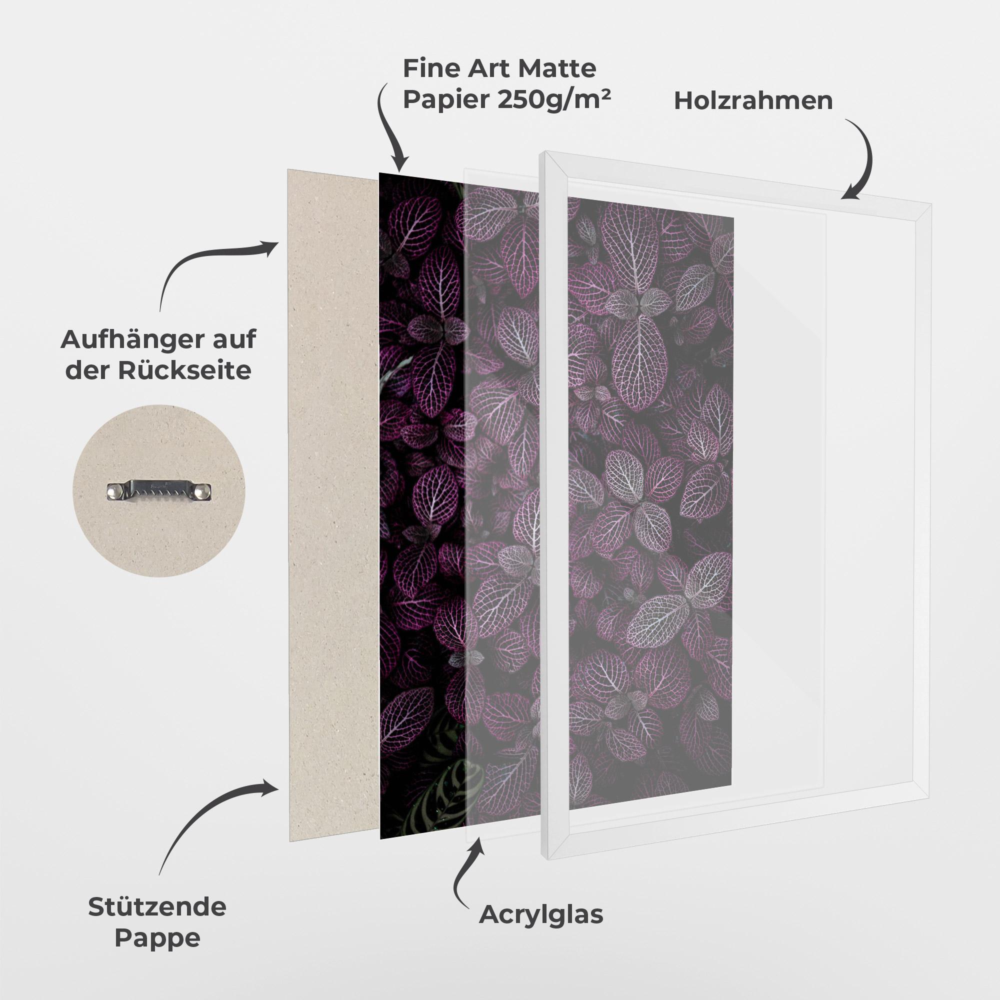 Gerahmte Poster Purple Leaves mockup 1