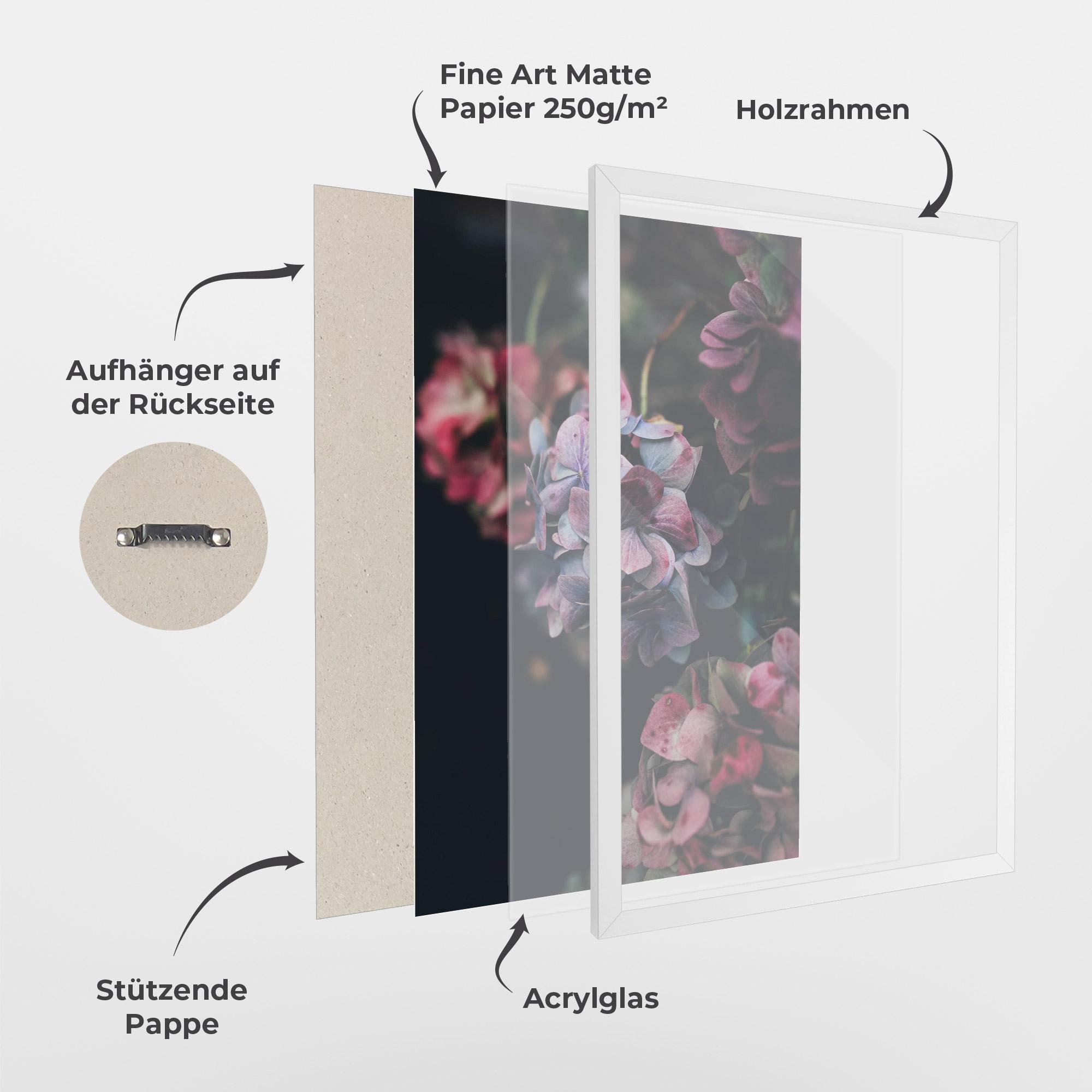 Gerahmte Poster Red Pink Flower mockup 1