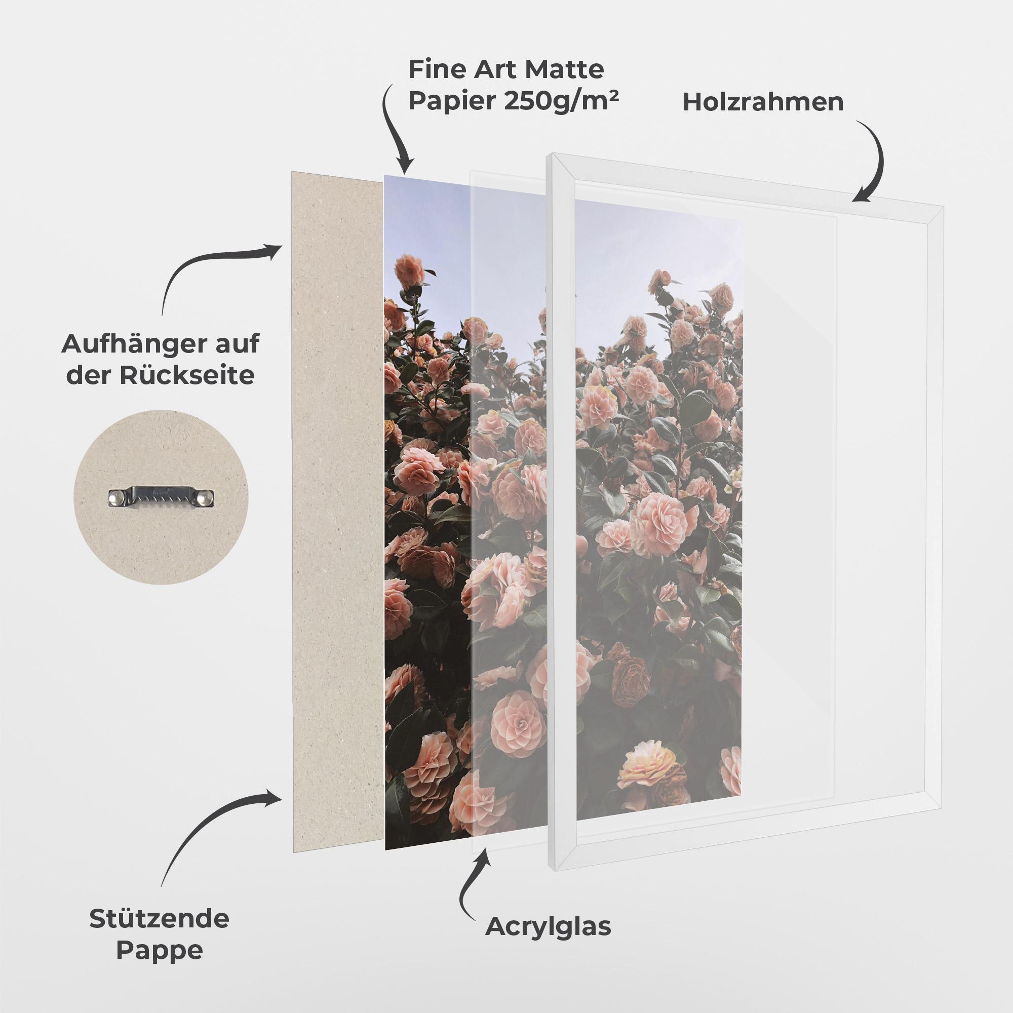 Gerahmte Poster Rose Wild Wall mockup 1