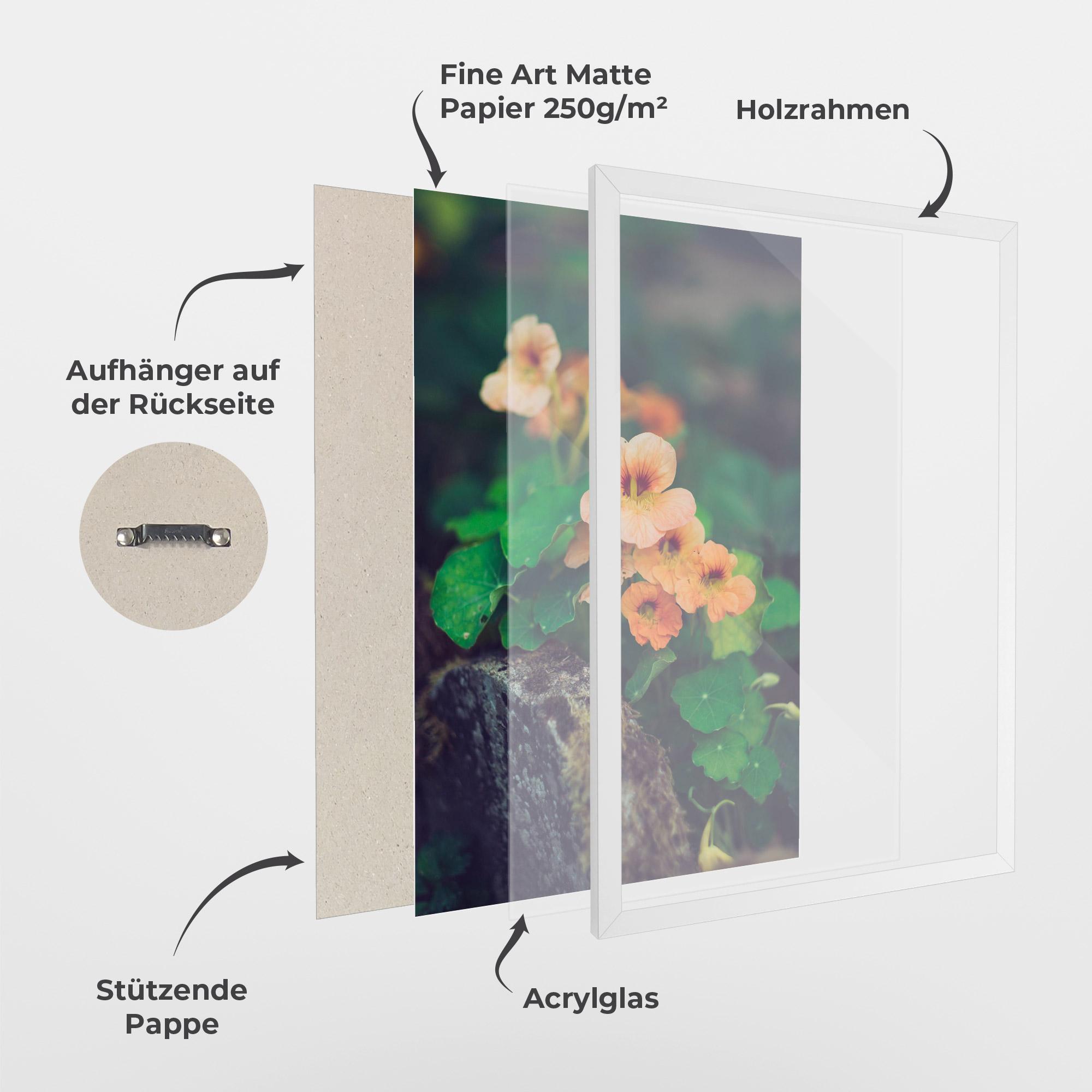 Gerahmte Poster Small Pink Flowers mockup 1