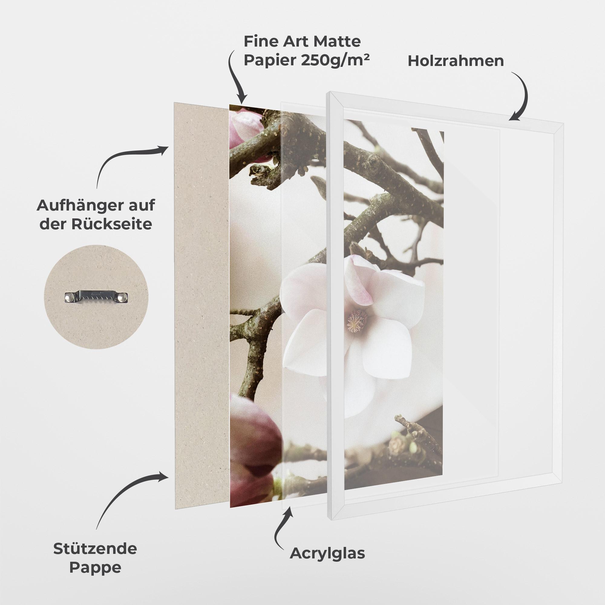 Gerahmte Poster White Flower Tree mockup 1