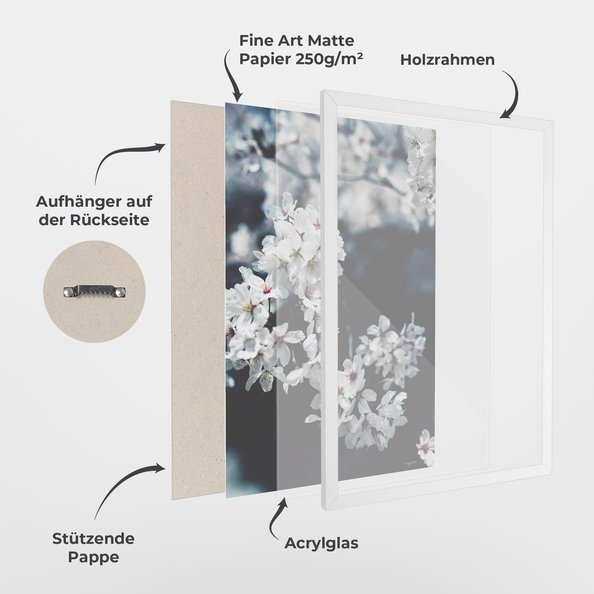 Gerahmte Poster White Tree mockup 1