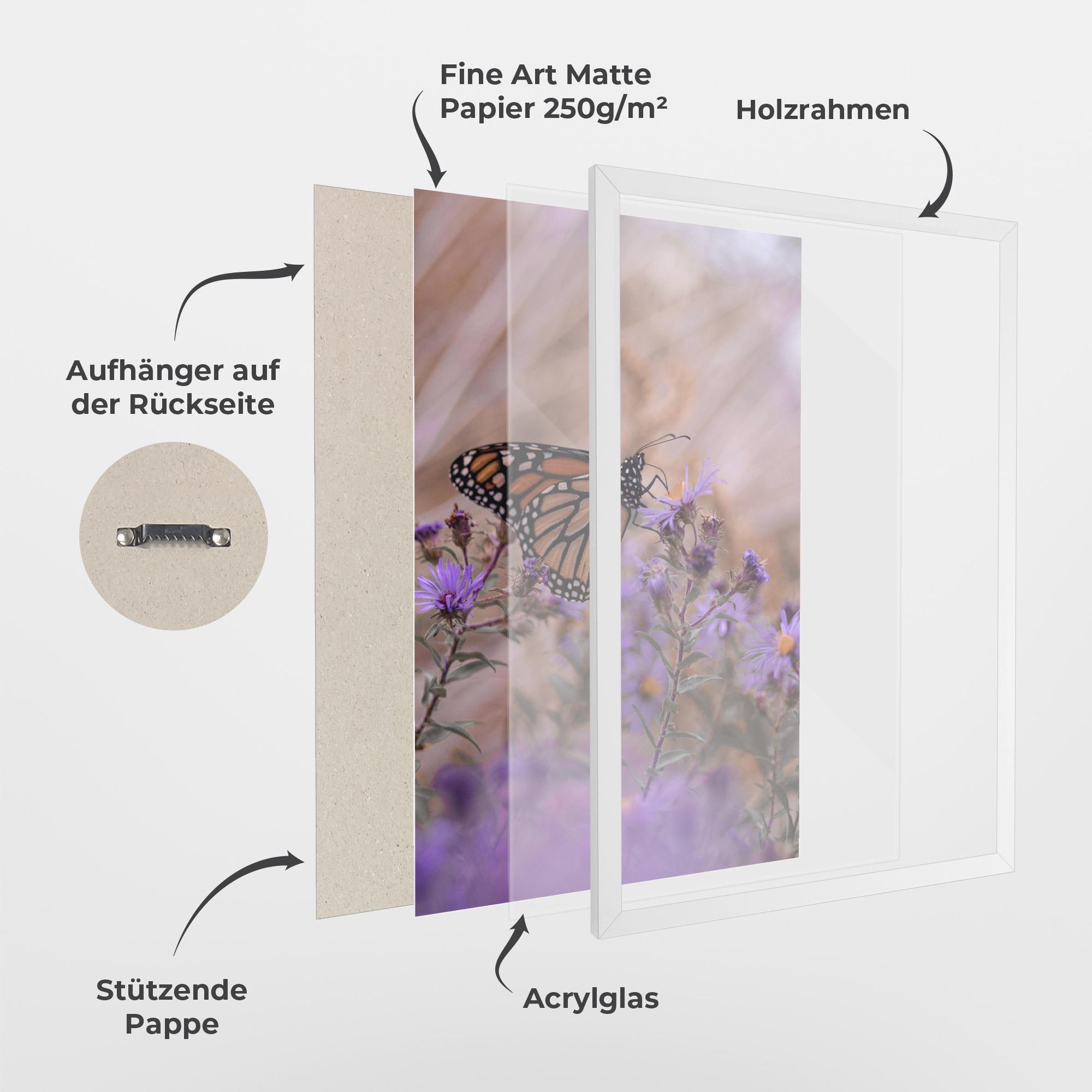 Gerahmte Poster Wild Plant Butterfly mockup 1