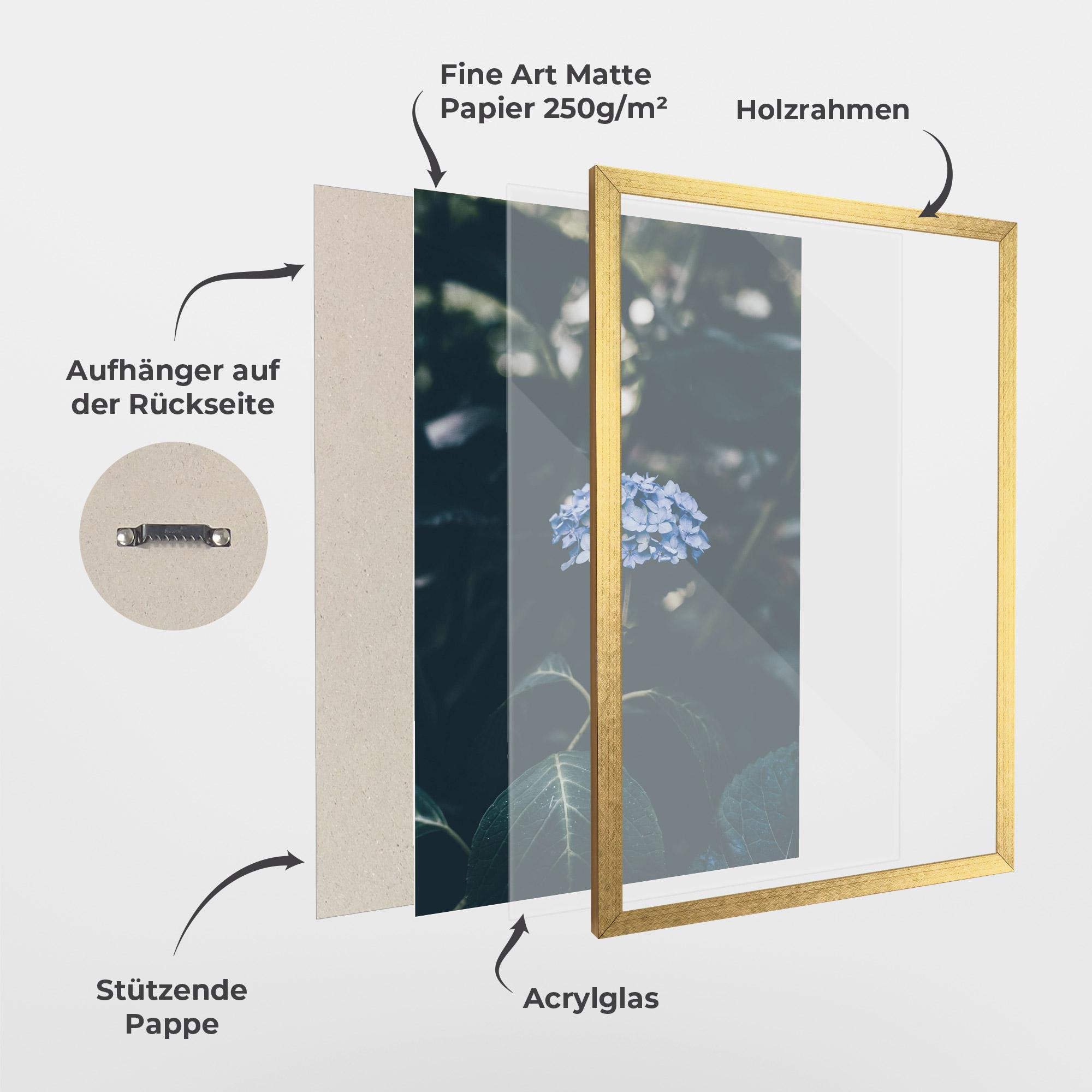 Gerahmte Poster Forest Blue Flower mockup 1