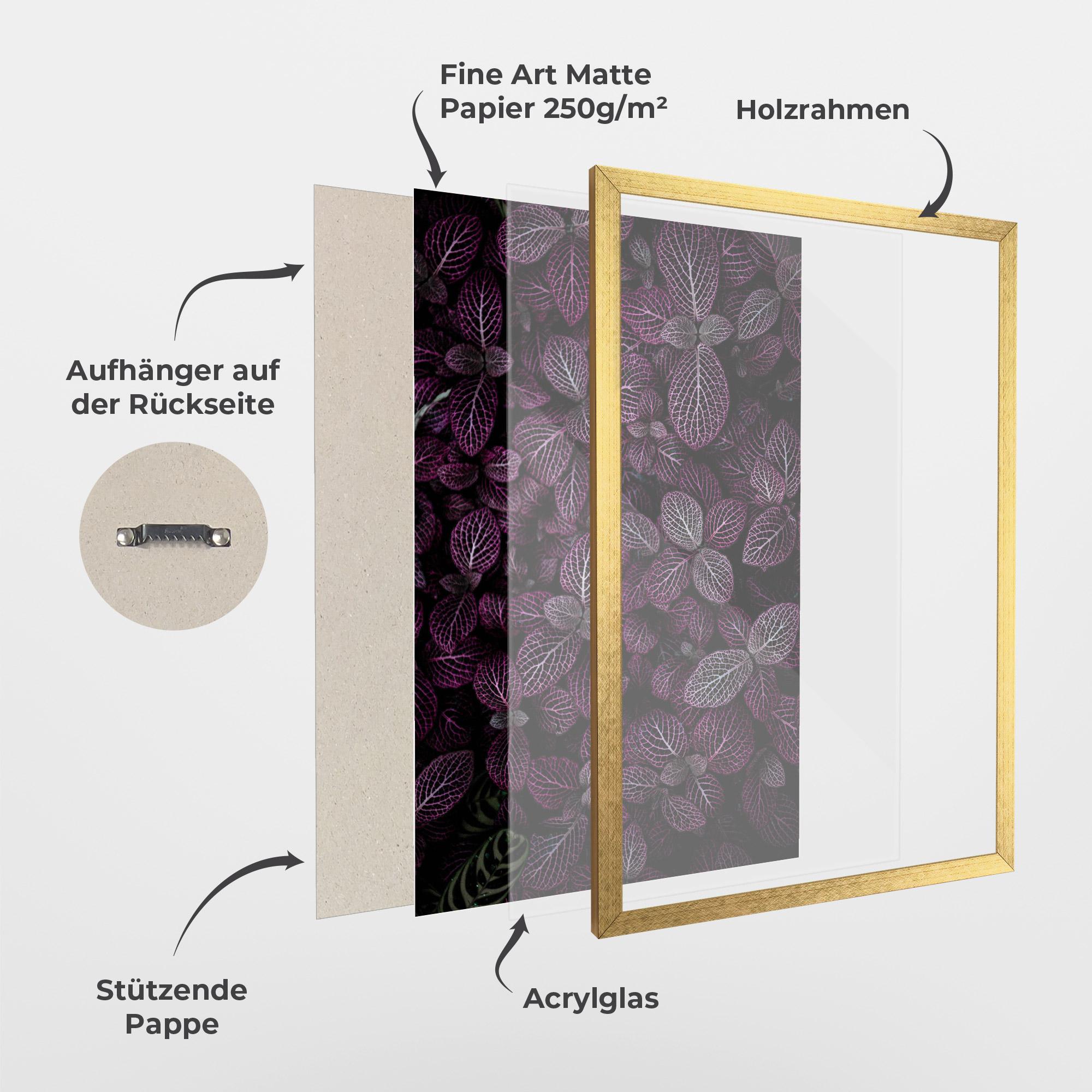 Gerahmte Poster Purple Leaves mockup 1