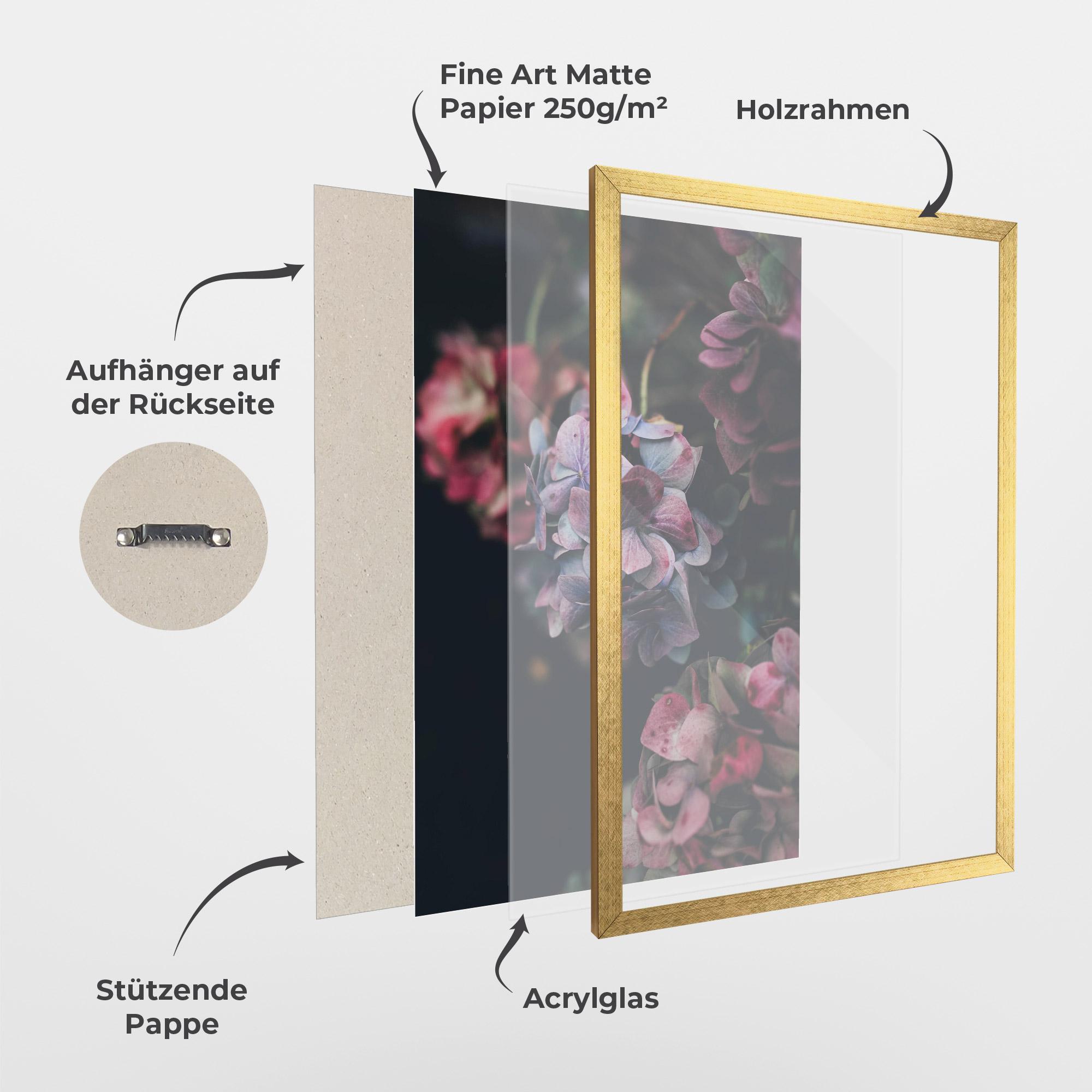 Gerahmte Poster Red Pink Flower mockup 1