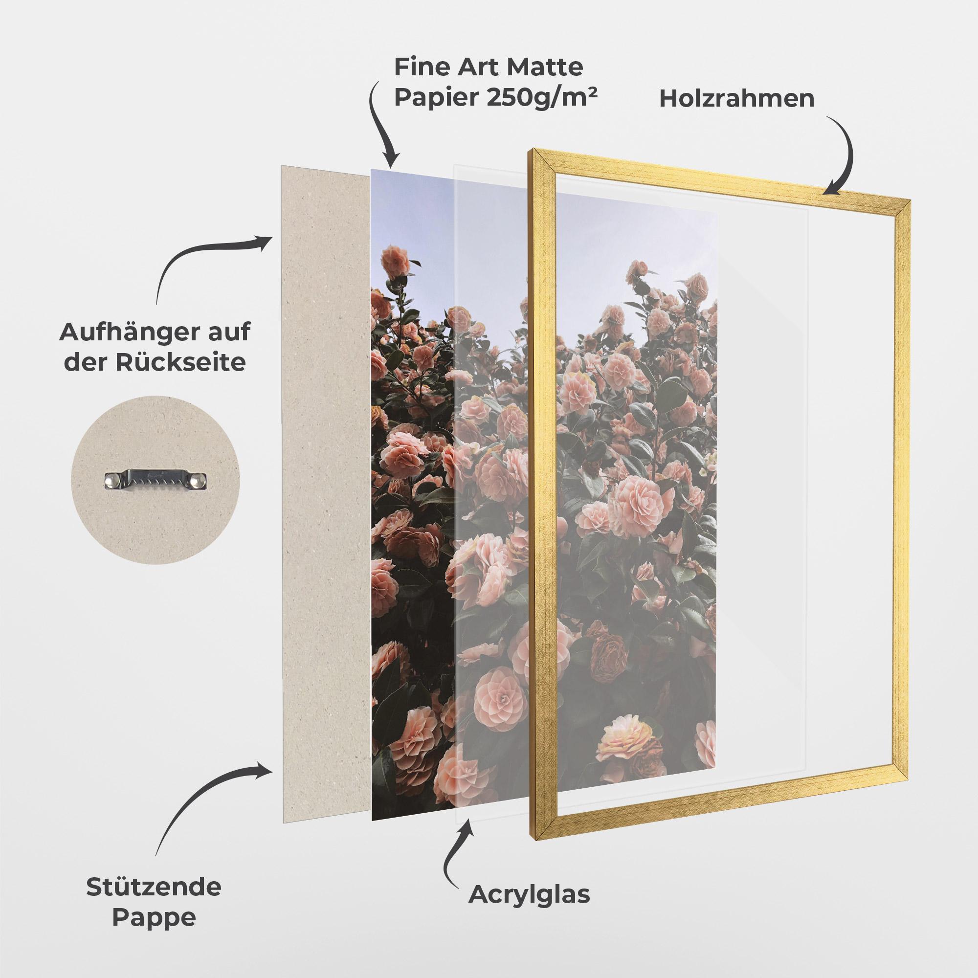 Gerahmte Poster Rose Wild Wall mockup 1