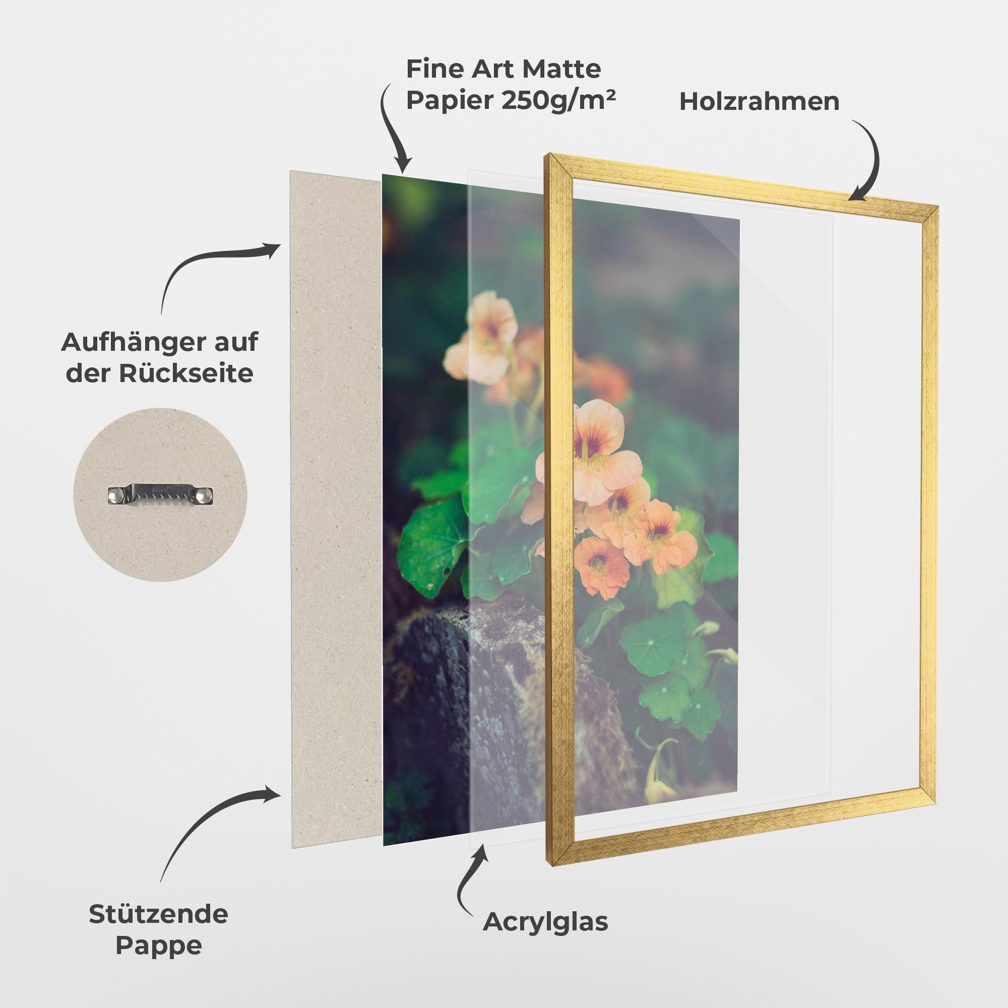 Gerahmte Poster Small Pink Flowers mockup 1