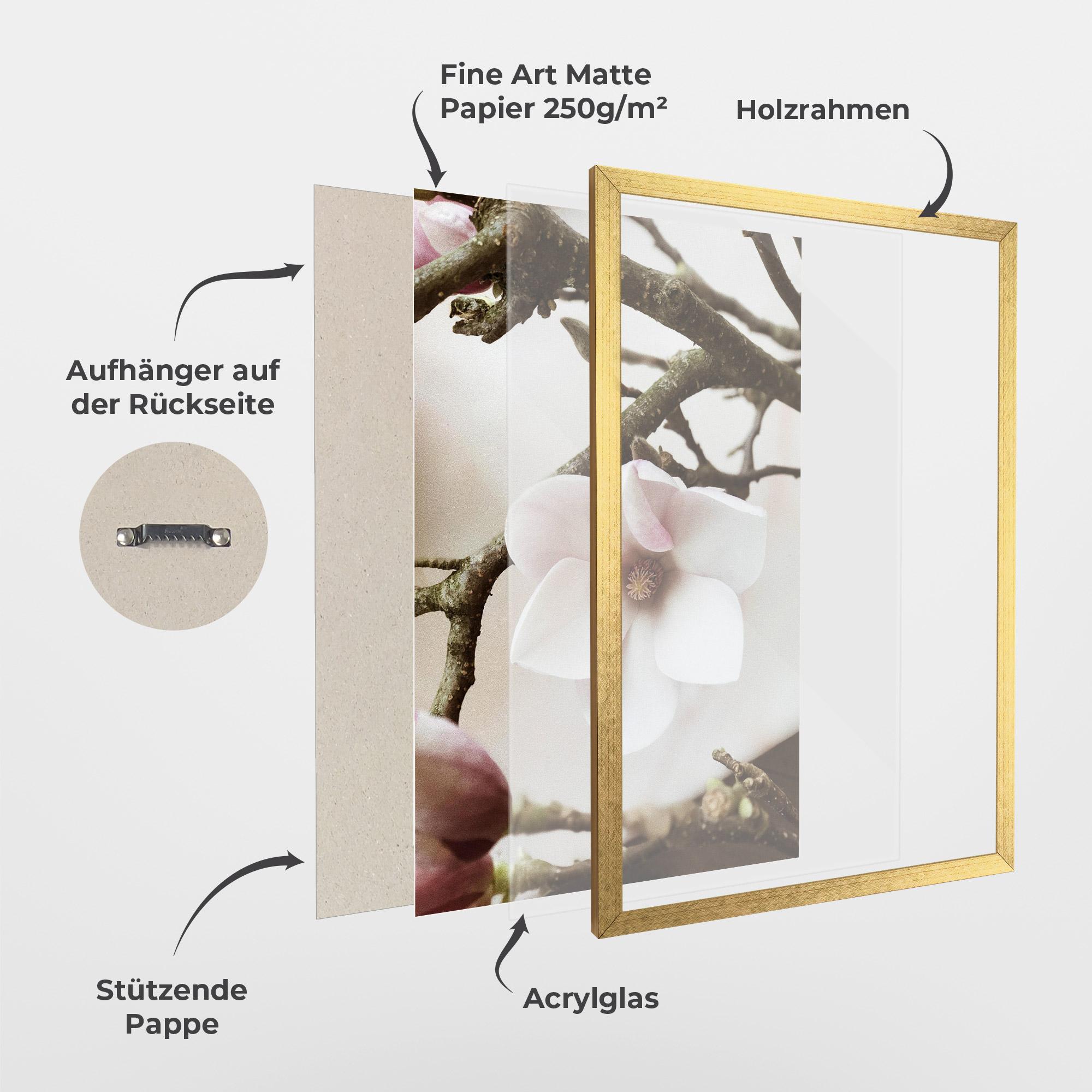 Gerahmte Poster White Flower Tree mockup 1