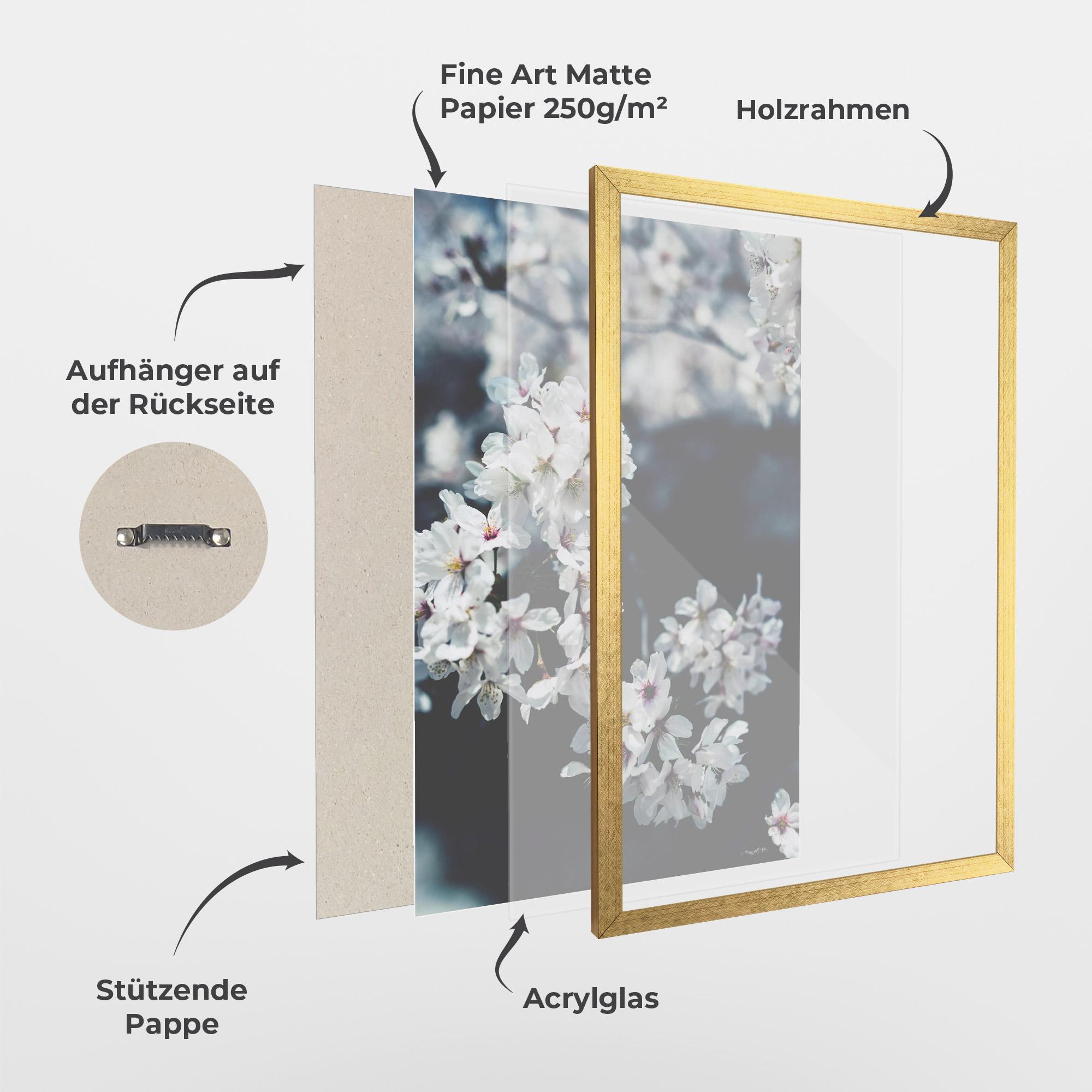 Gerahmte Poster White Tree mockup 1