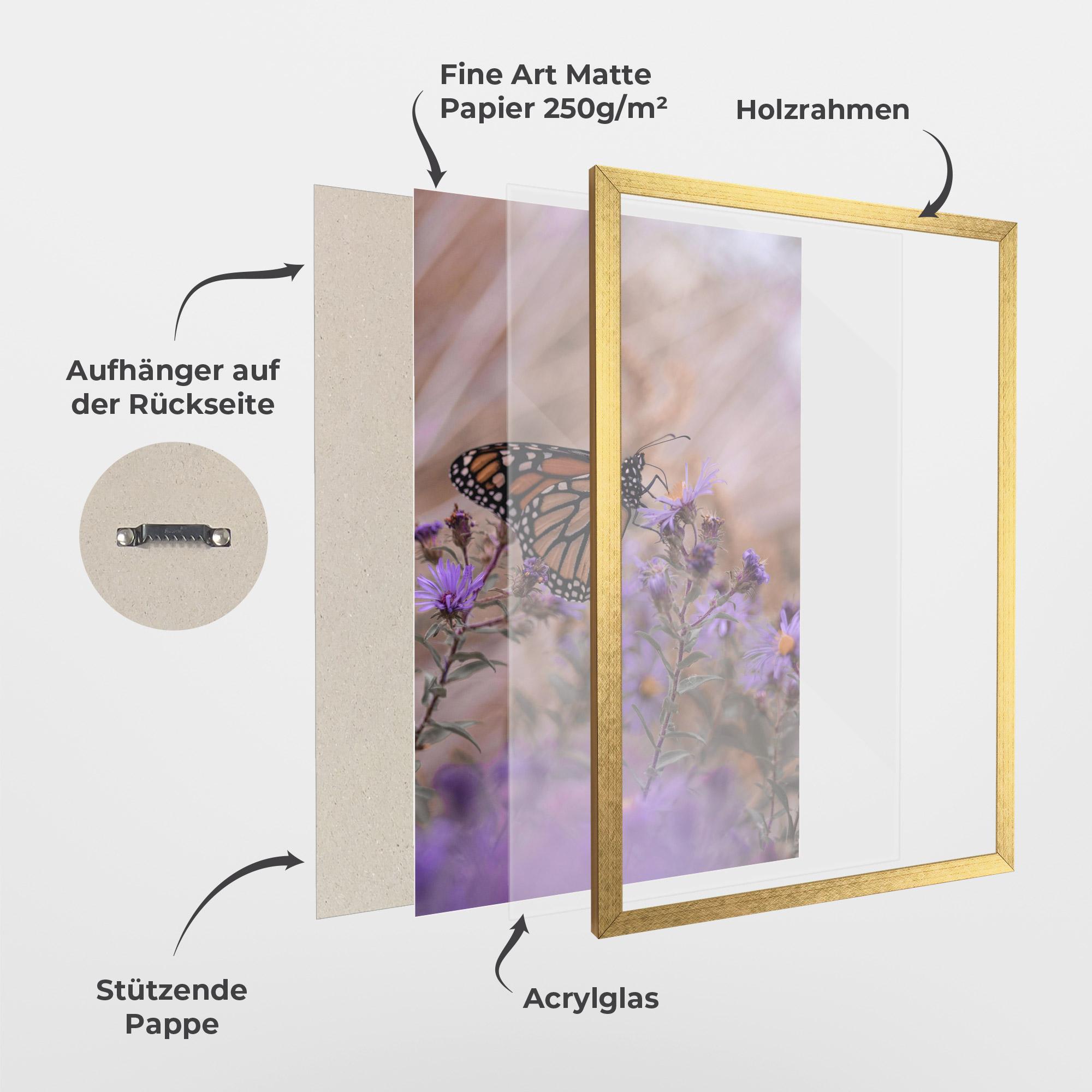 Gerahmte Poster Wild Plant Butterfly mockup 1