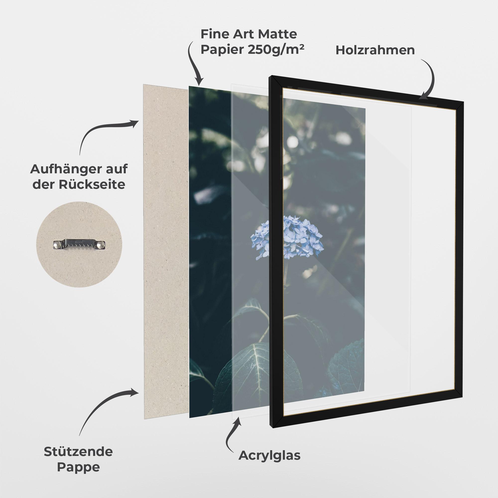 Gerahmte Poster Forest Blue Flower mockup 1