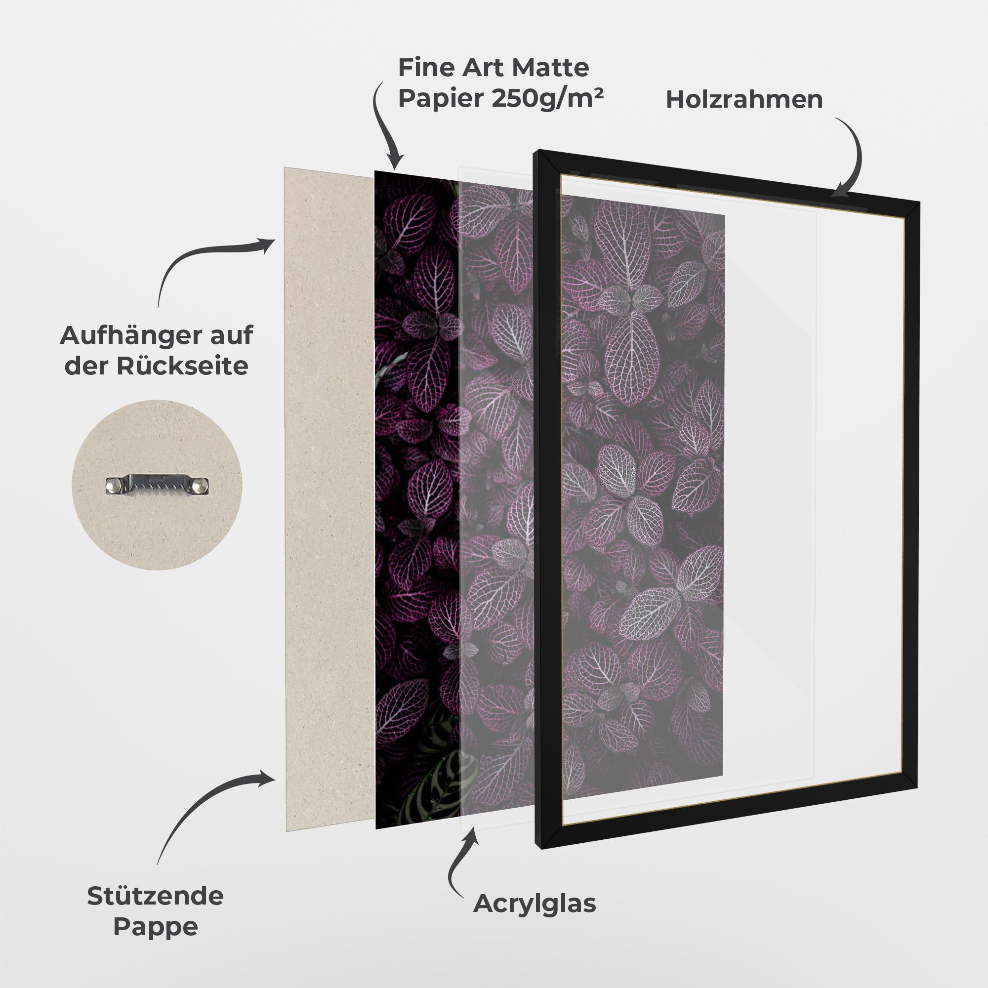 Gerahmte Poster Purple Leaves mockup 1