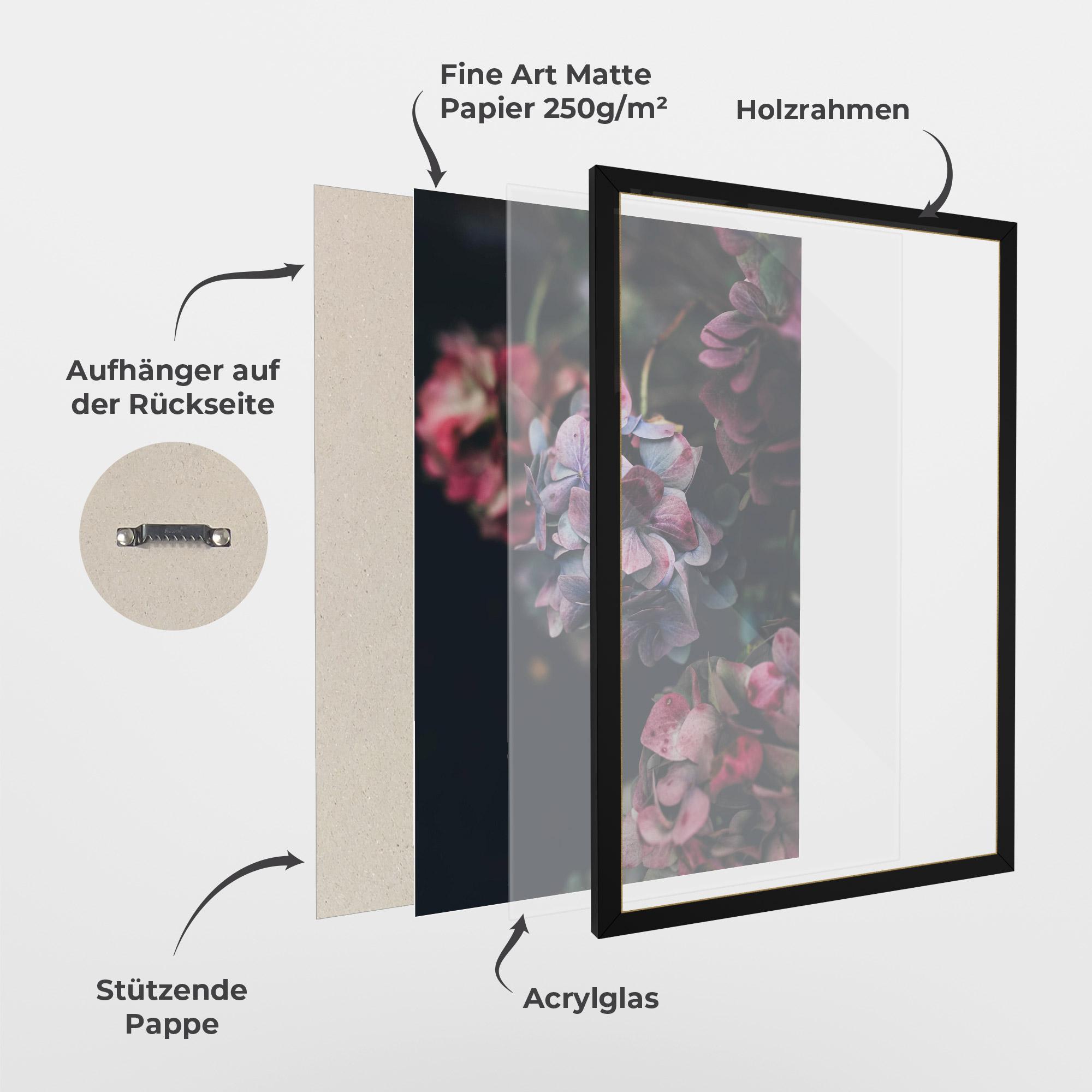 Gerahmte Poster Red Pink Flower mockup 1