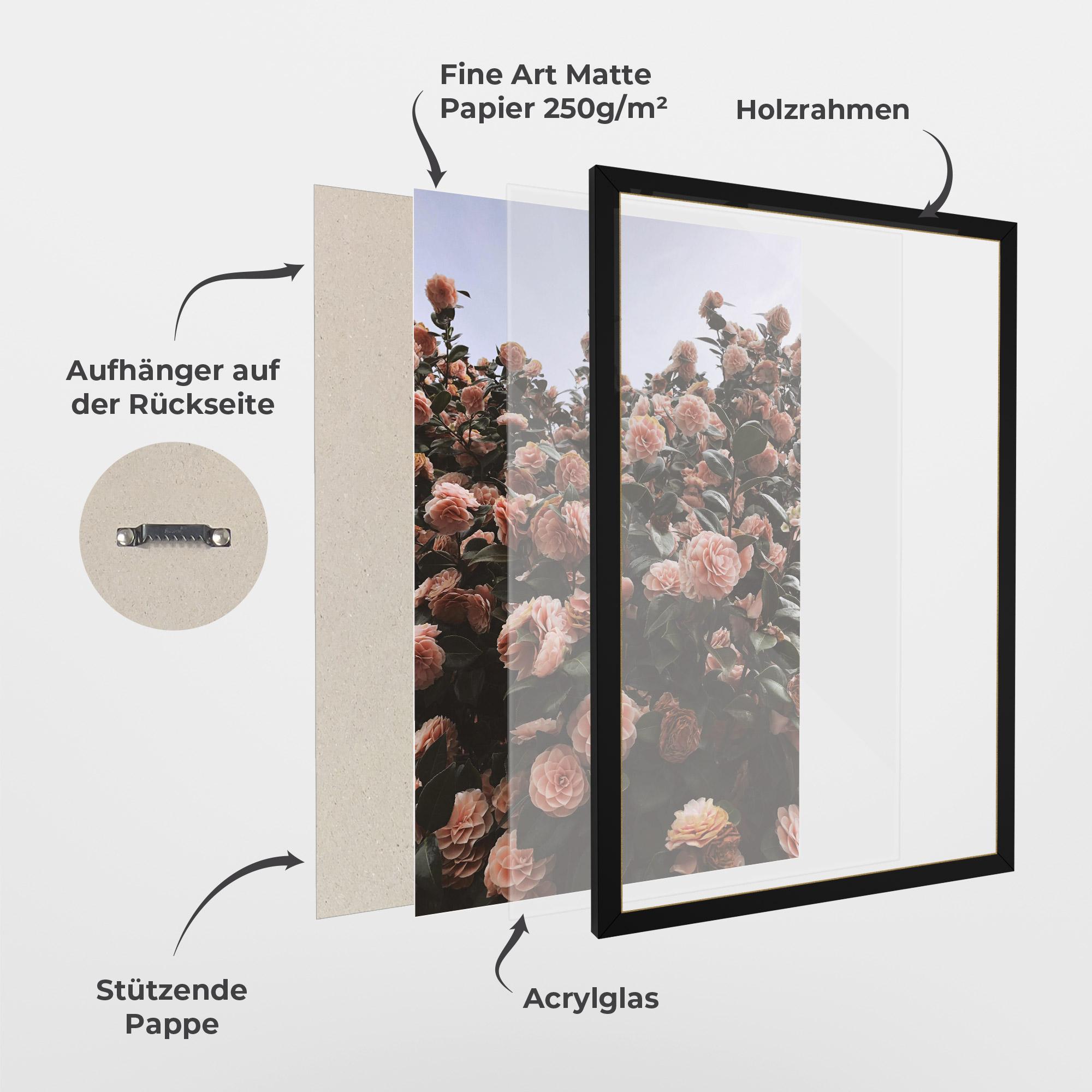 Gerahmte Poster Rose Wild Wall mockup 1