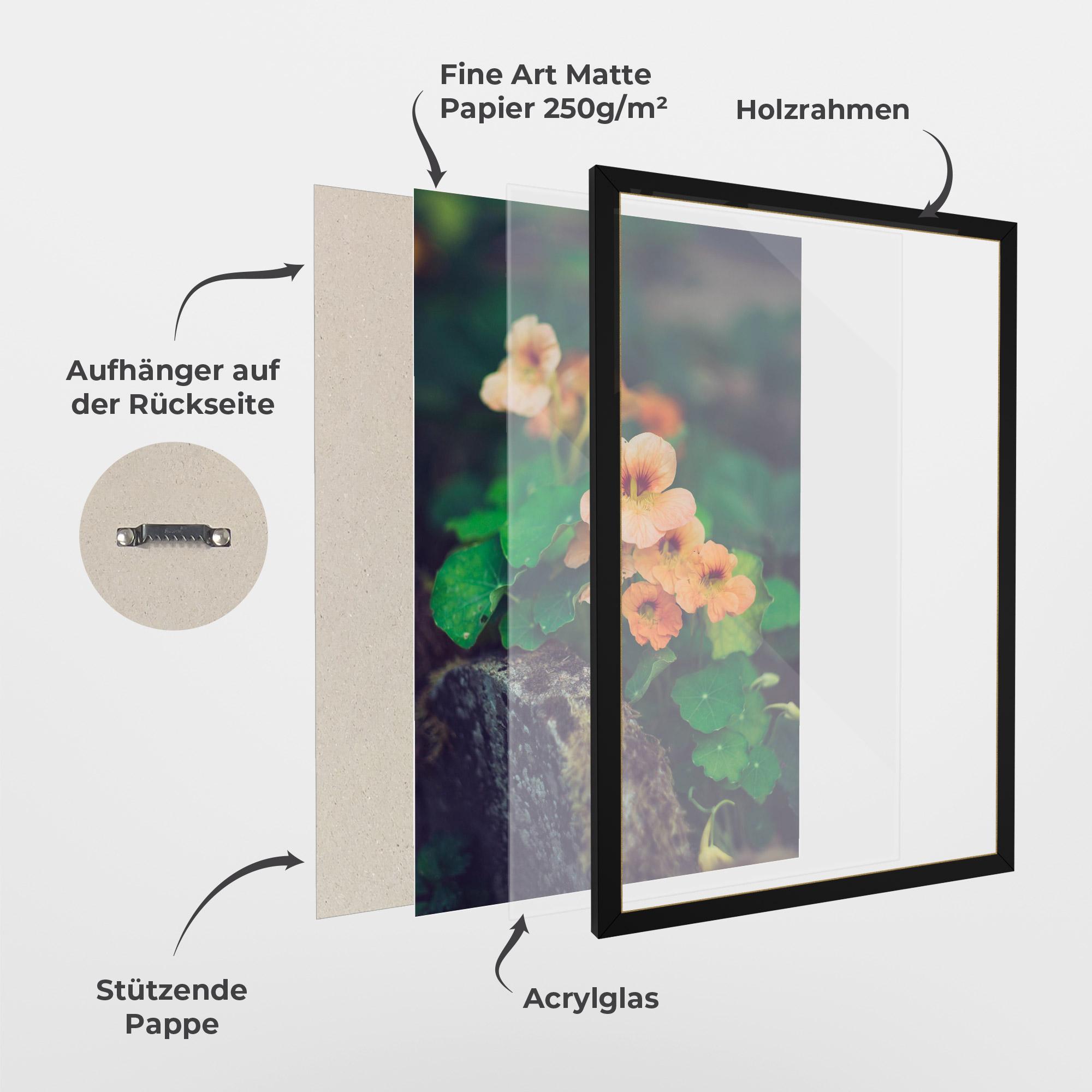 Gerahmte Poster Small Pink Flowers mockup 1