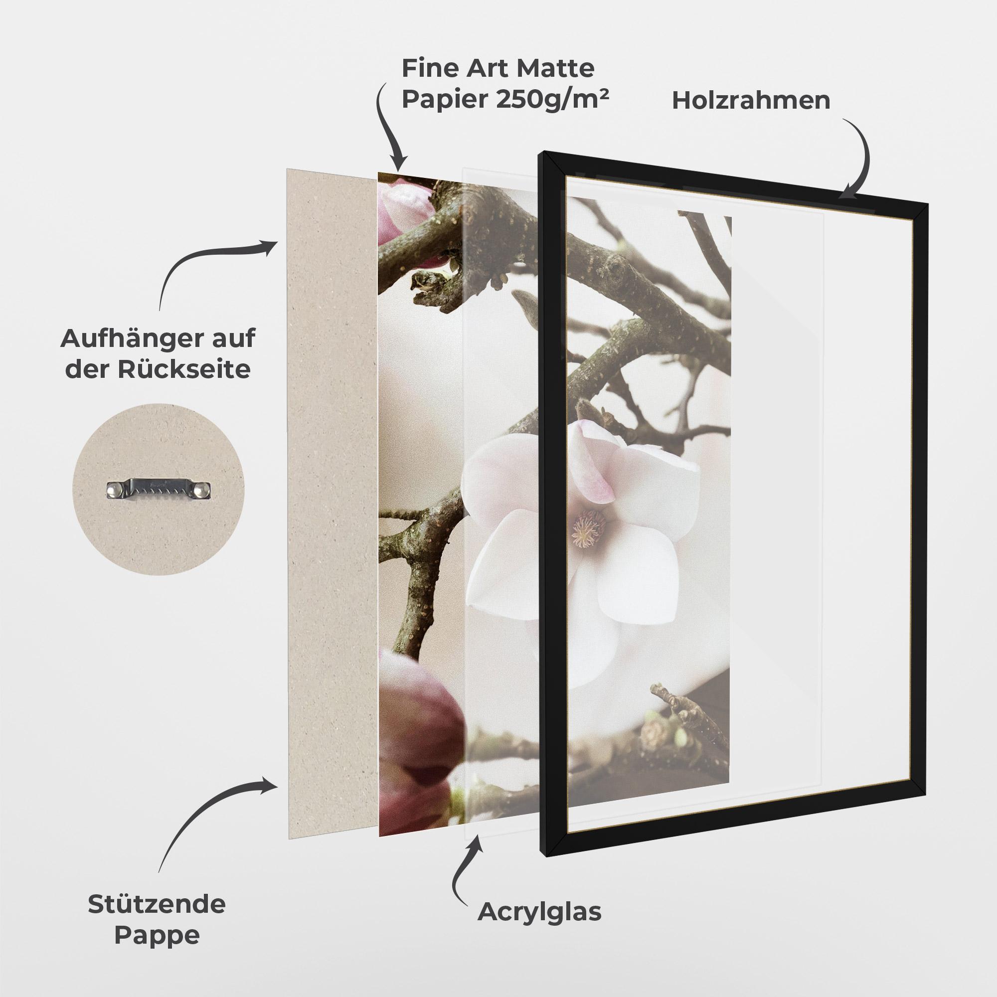 Gerahmte Poster White Flower Tree mockup 1