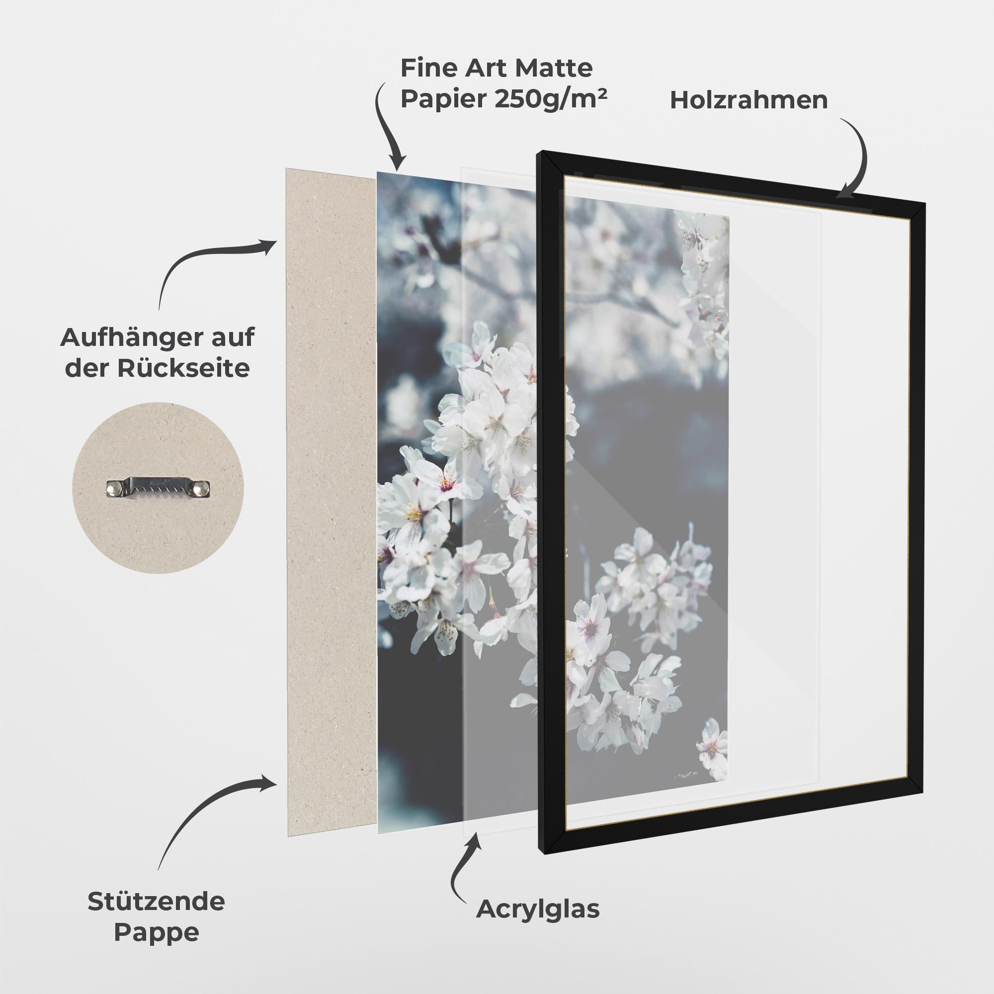 Gerahmte Poster White Tree mockup 1