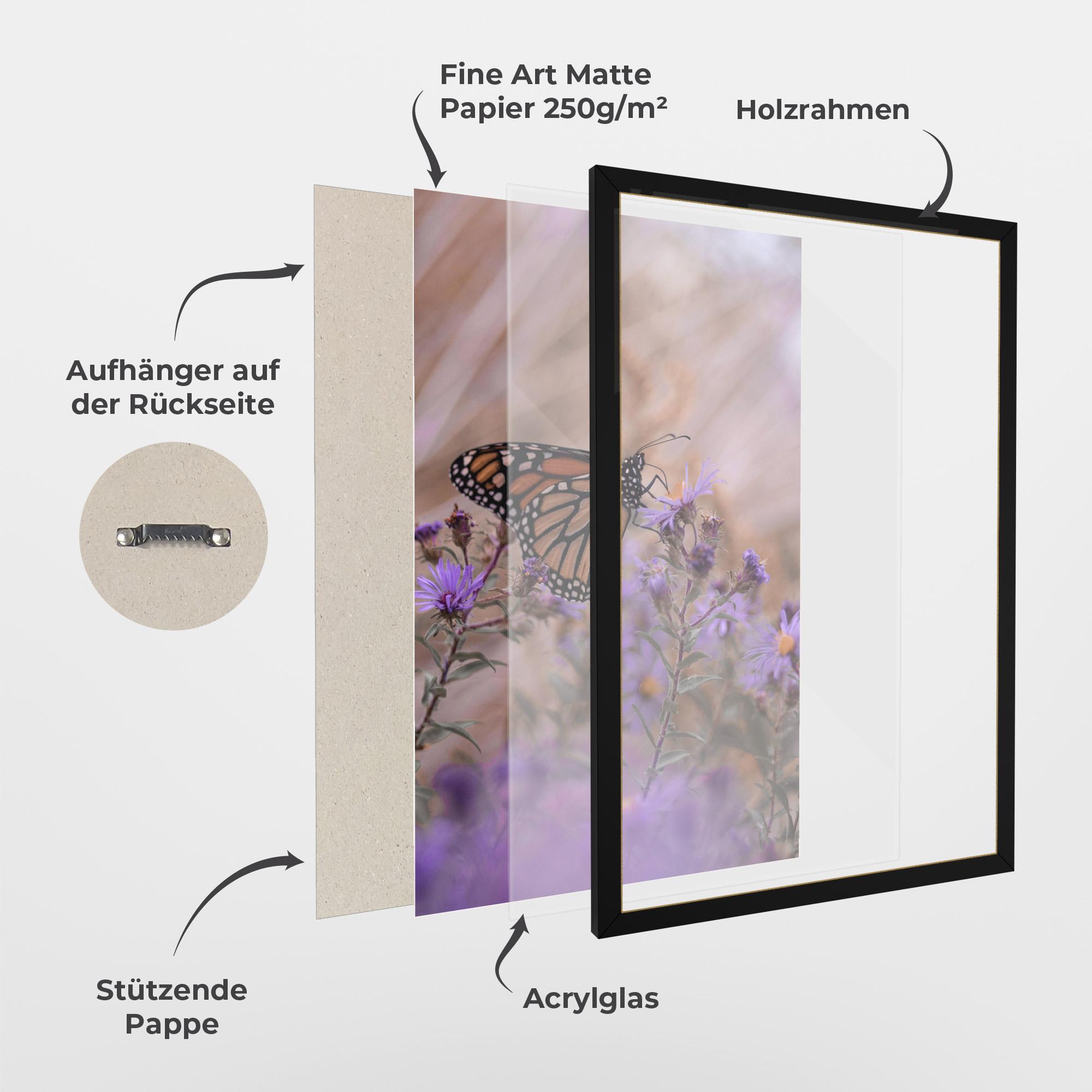 Gerahmte Poster Wild Plant Butterfly mockup 1