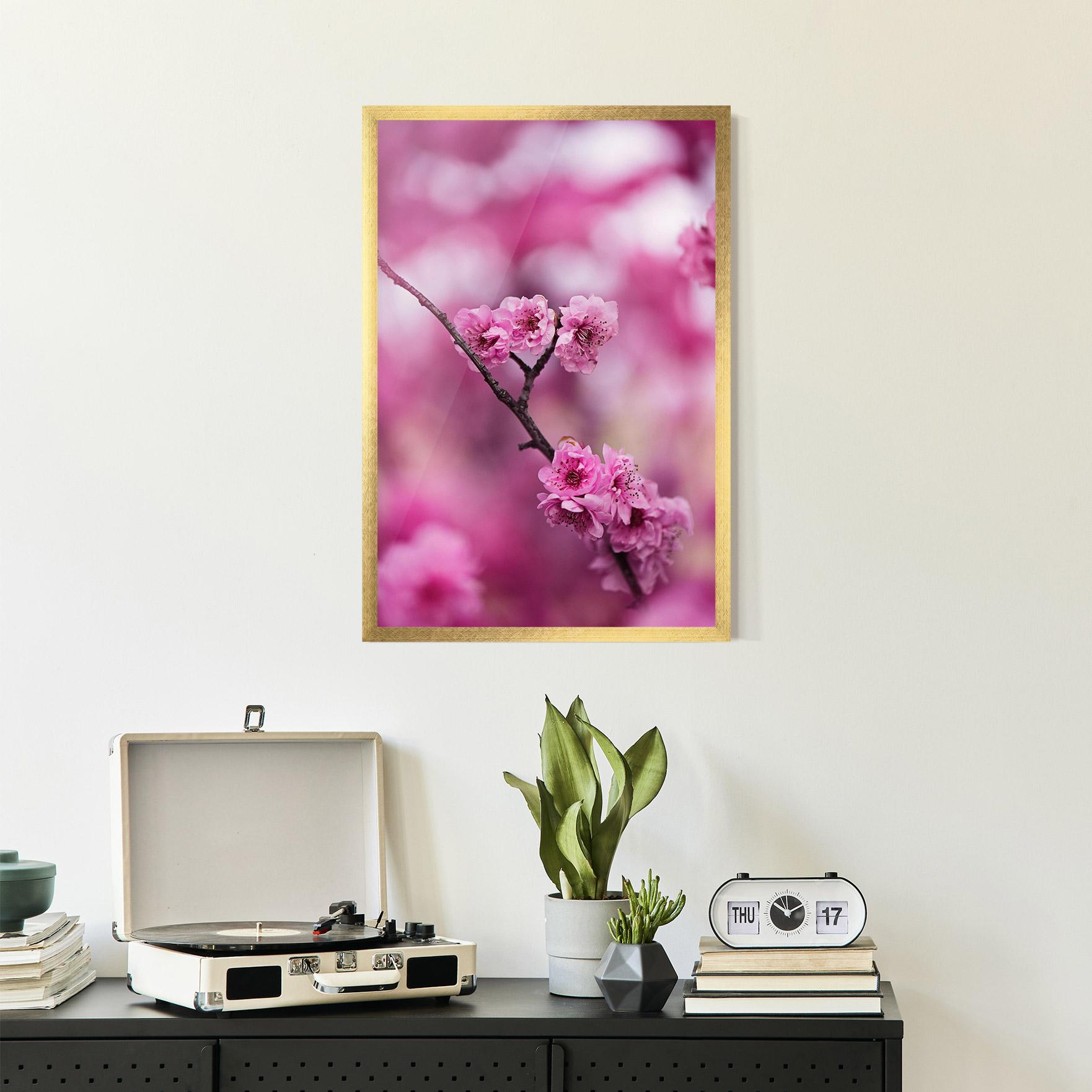 Gerahmte Poster Pink Flower Tree mockup 2