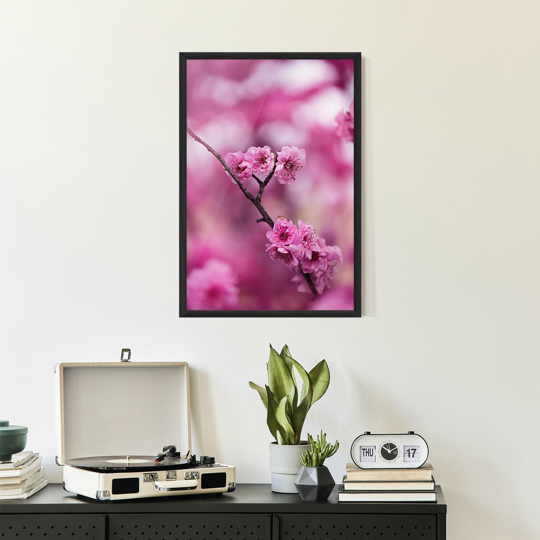 Gerahmte Poster Pink Flower Tree mockup 2