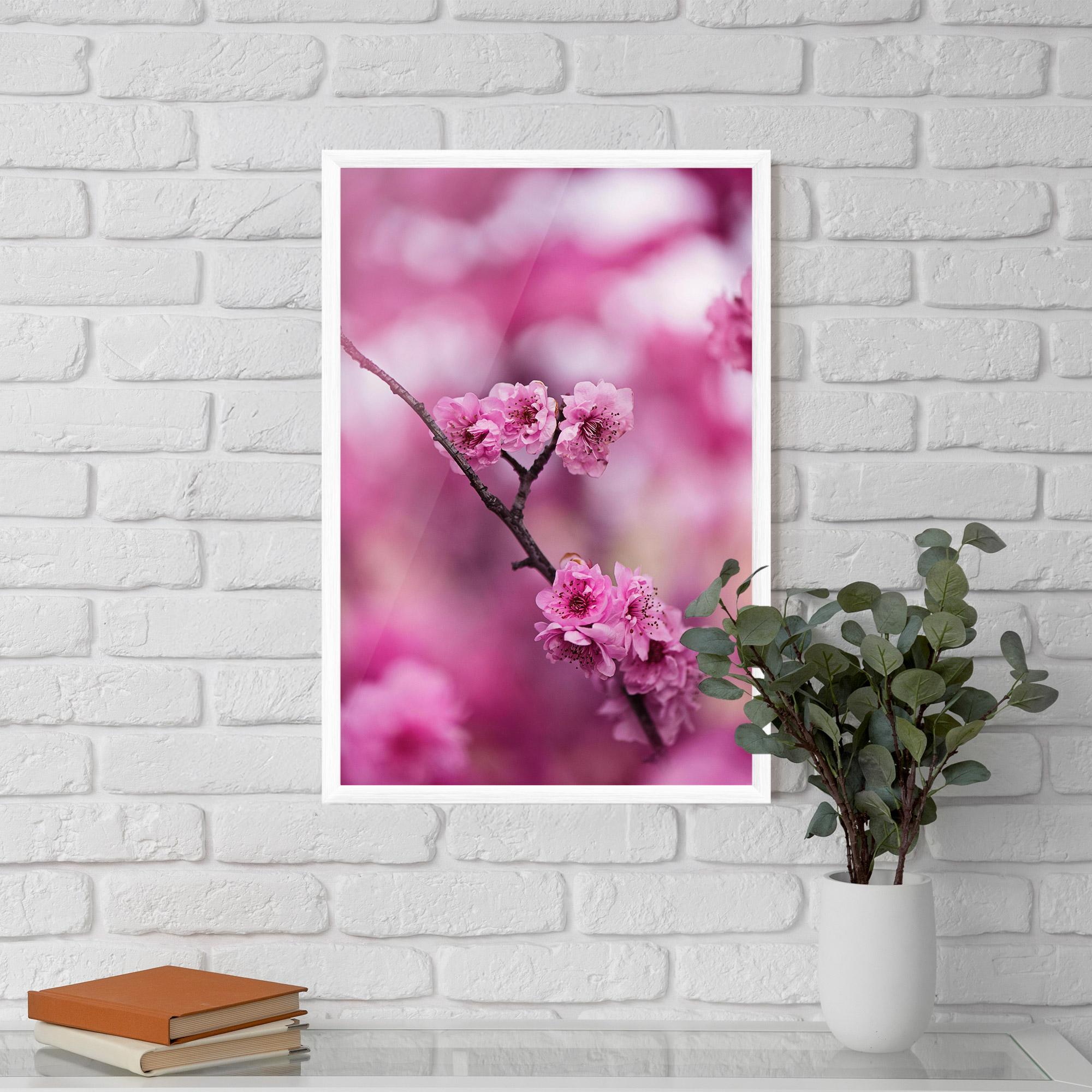 Gerahmte Poster Pink Flower Tree mockup 5