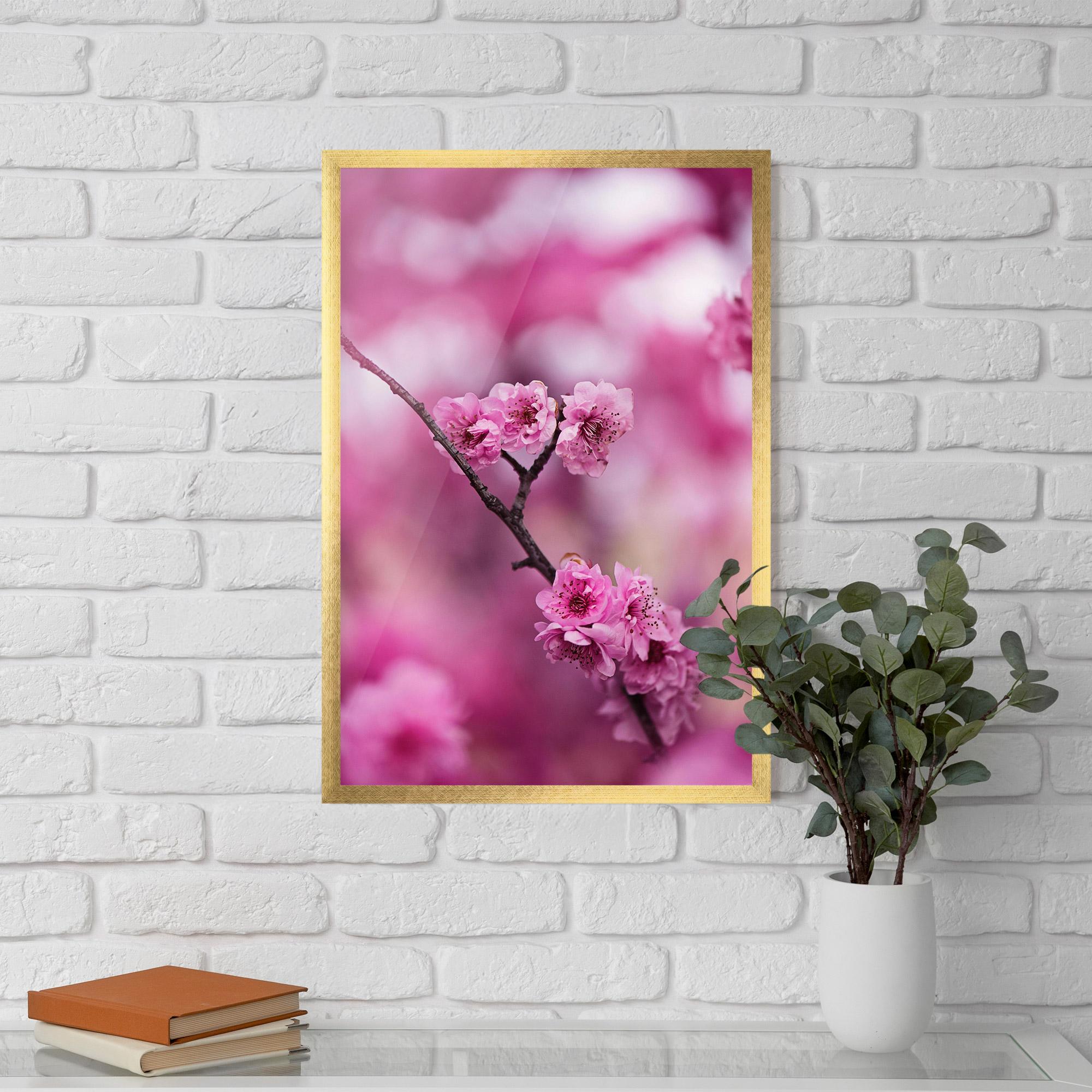 Gerahmte Poster Pink Flower Tree mockup 5