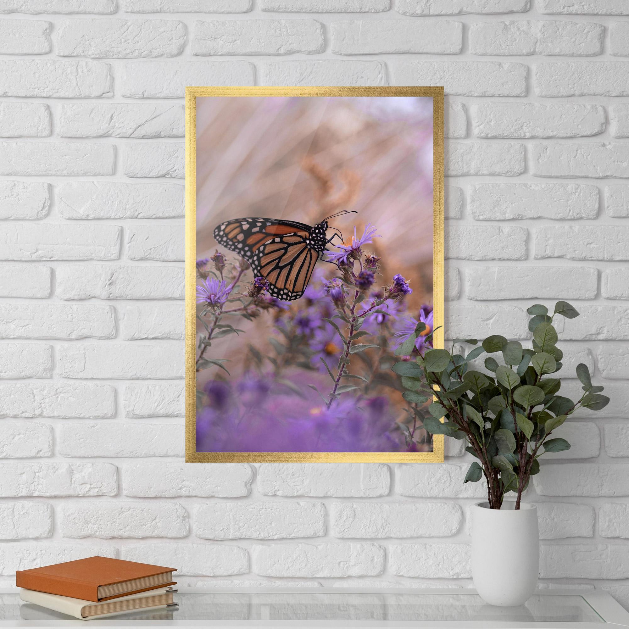 Gerahmte Poster Wild Plant Butterfly mockup 5