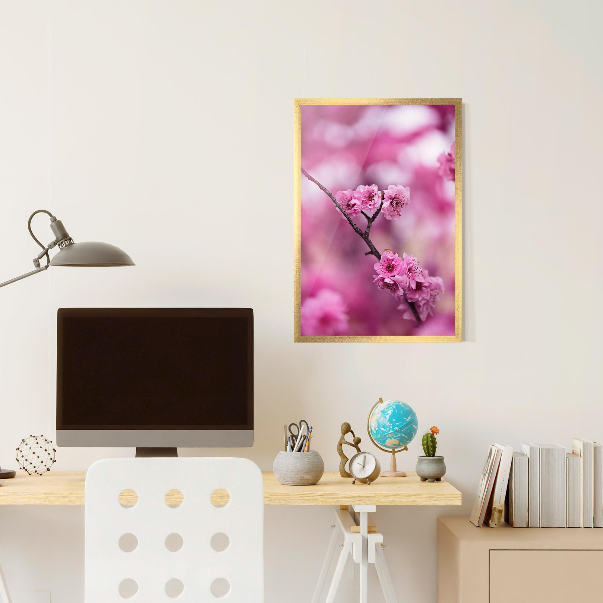Gerahmte Poster Pink Flower Tree mockup 6