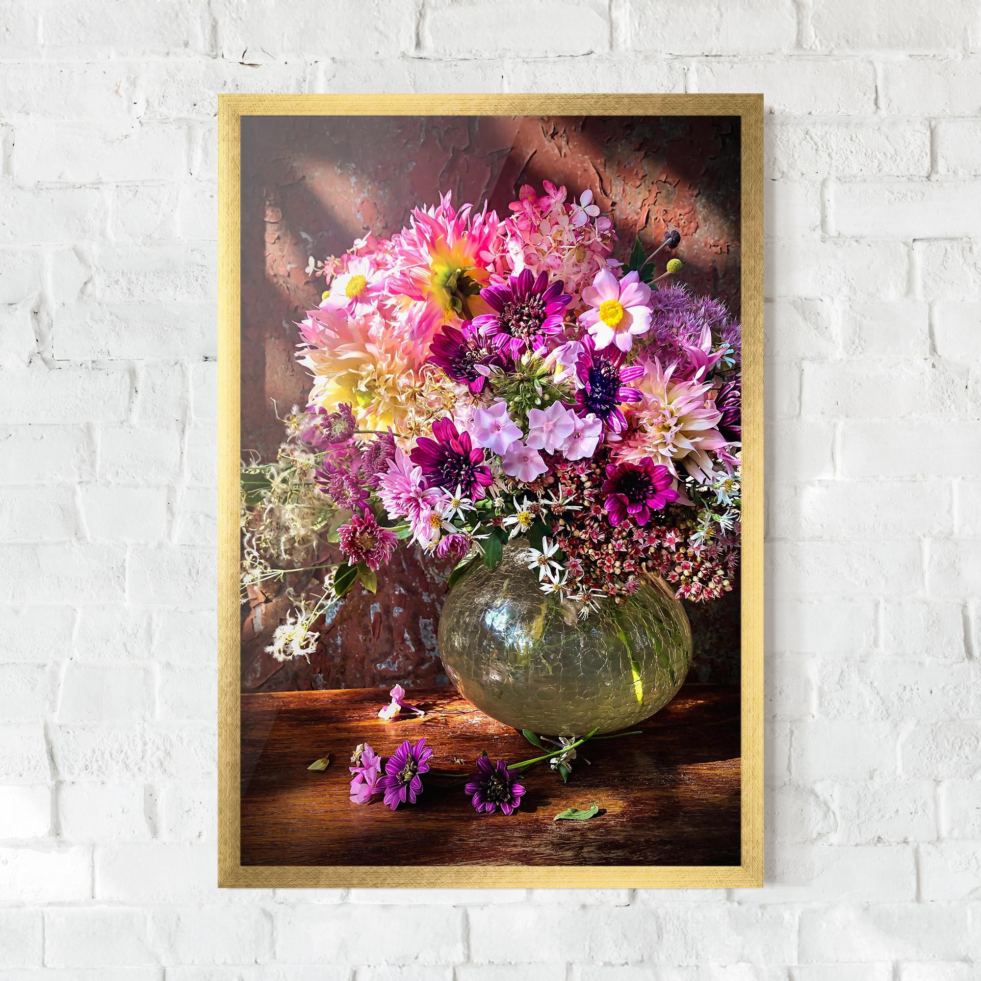 Gerahmte Poster Purple Flowers Vasw mockup 0