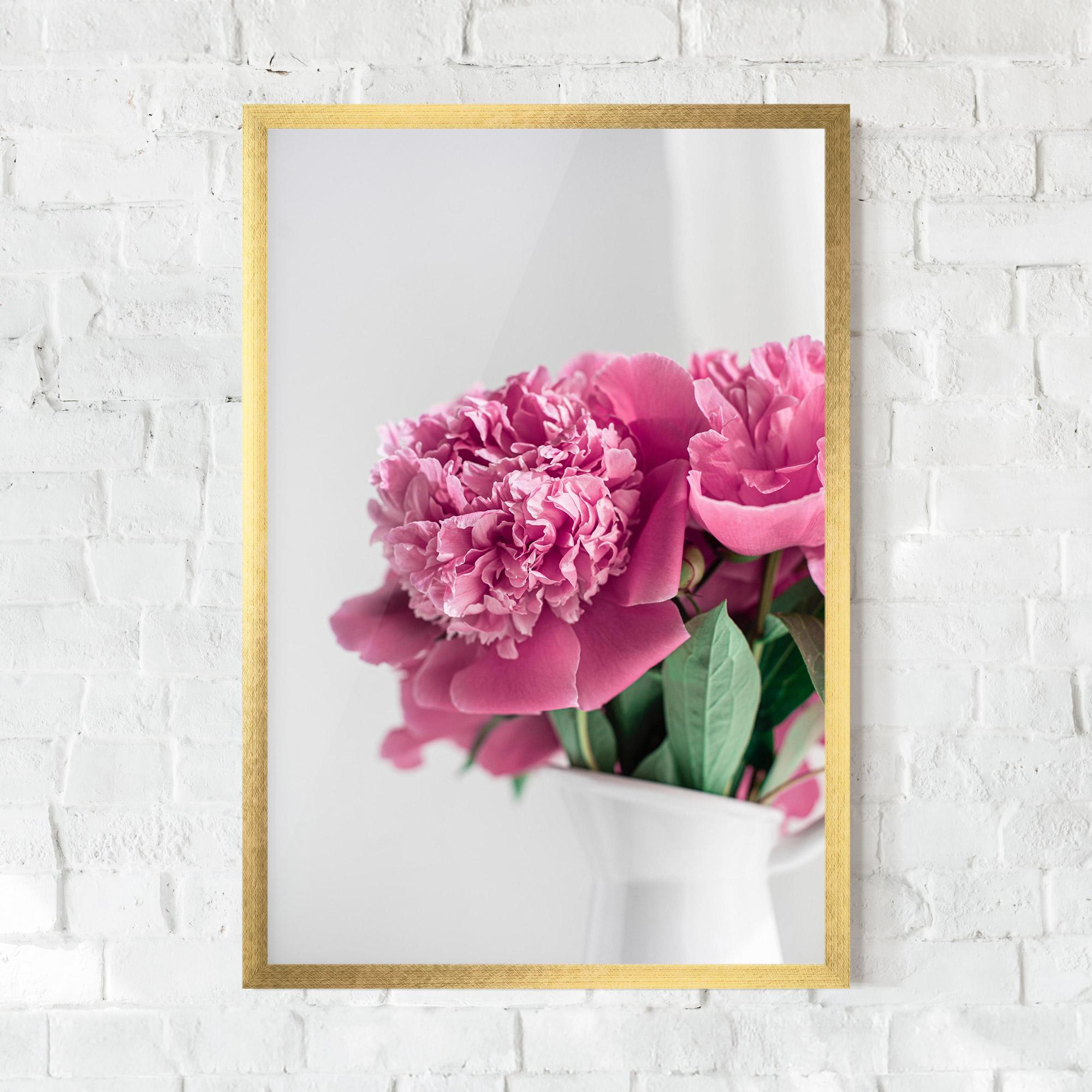 Gerahmte Poster White Vase Pink mockup 0