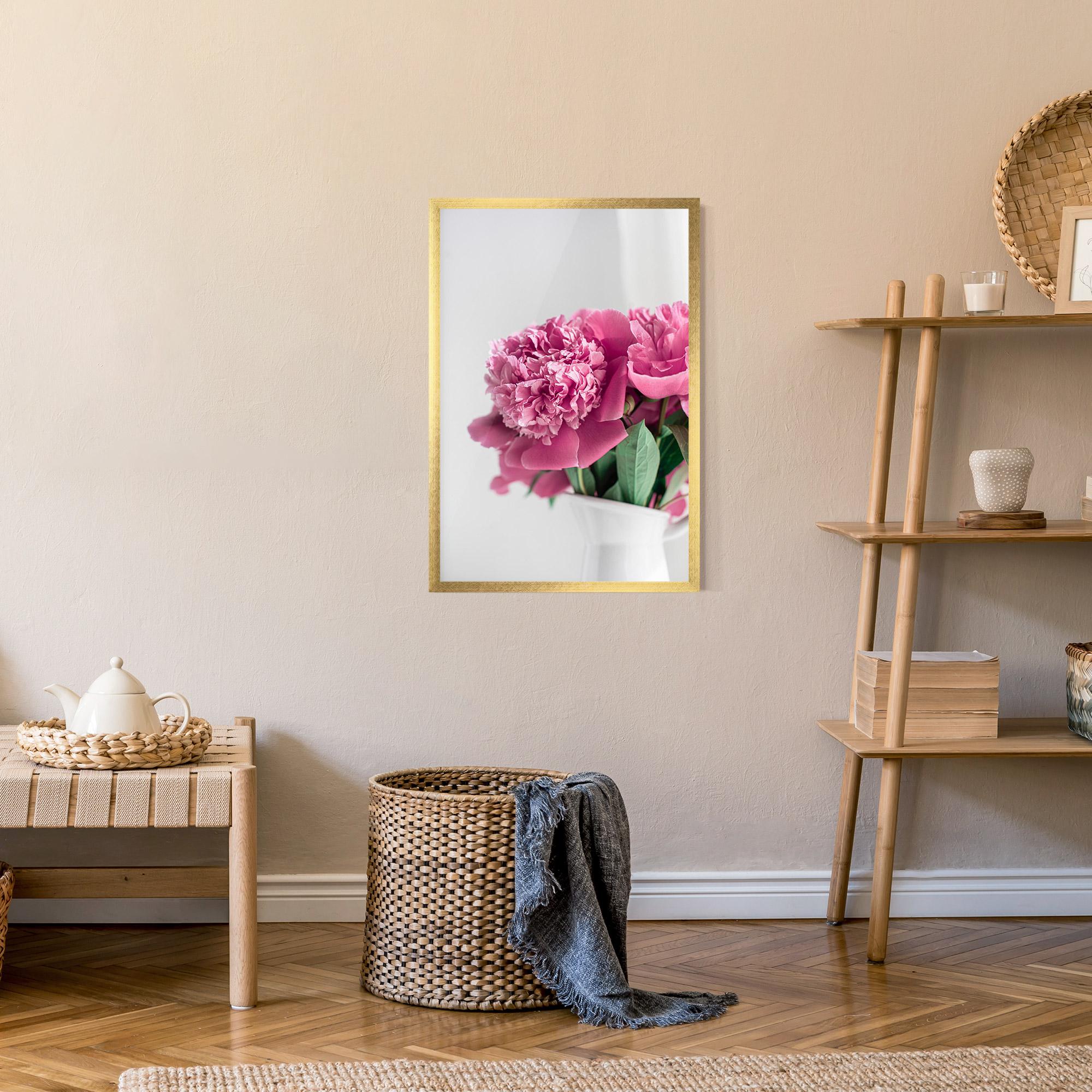Gerahmte Poster White Vase Pink mockup 9