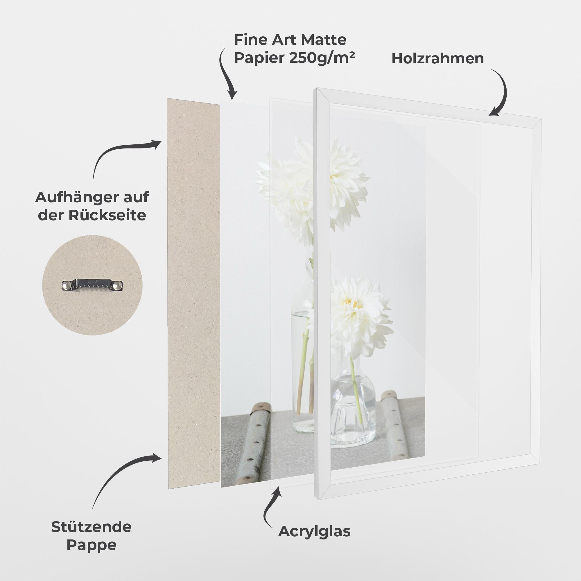 Gerahmte Poster Big Flower Vase mockup 1