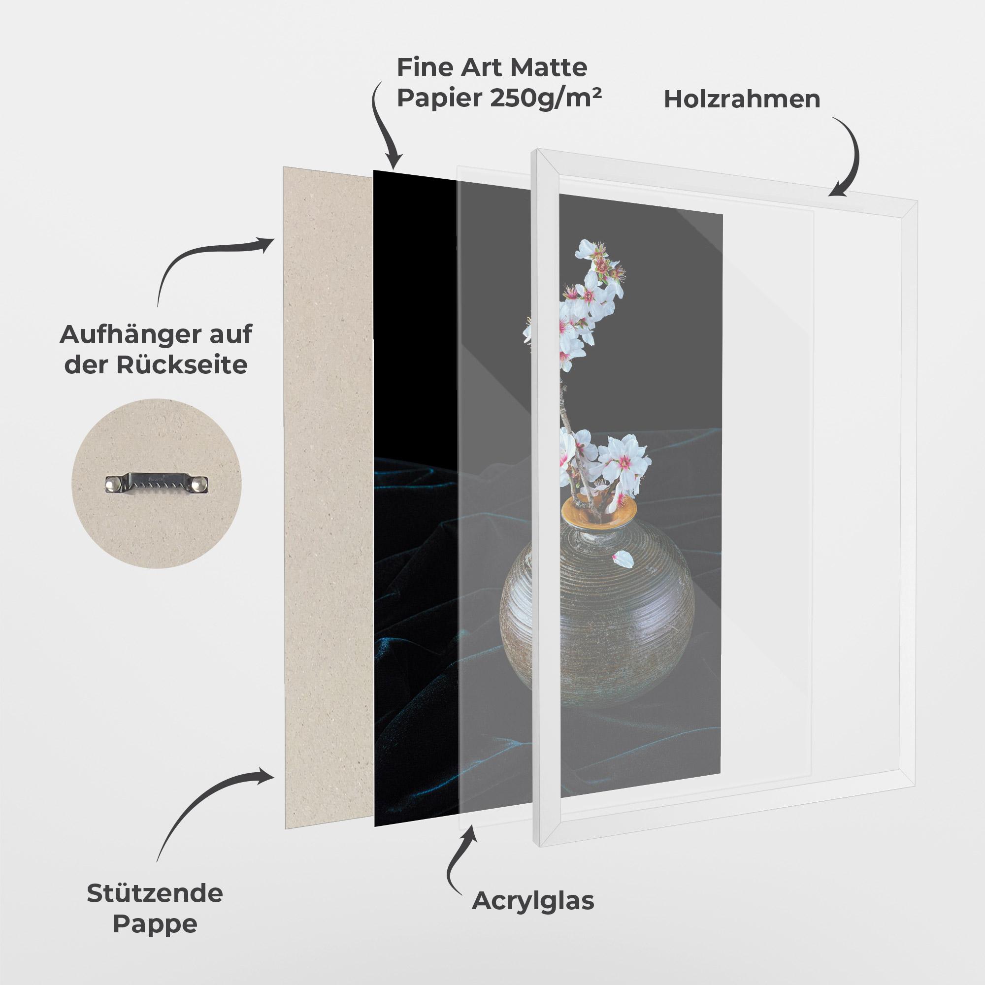 Gerahmte Poster Brown Vase Flowers mockup 1