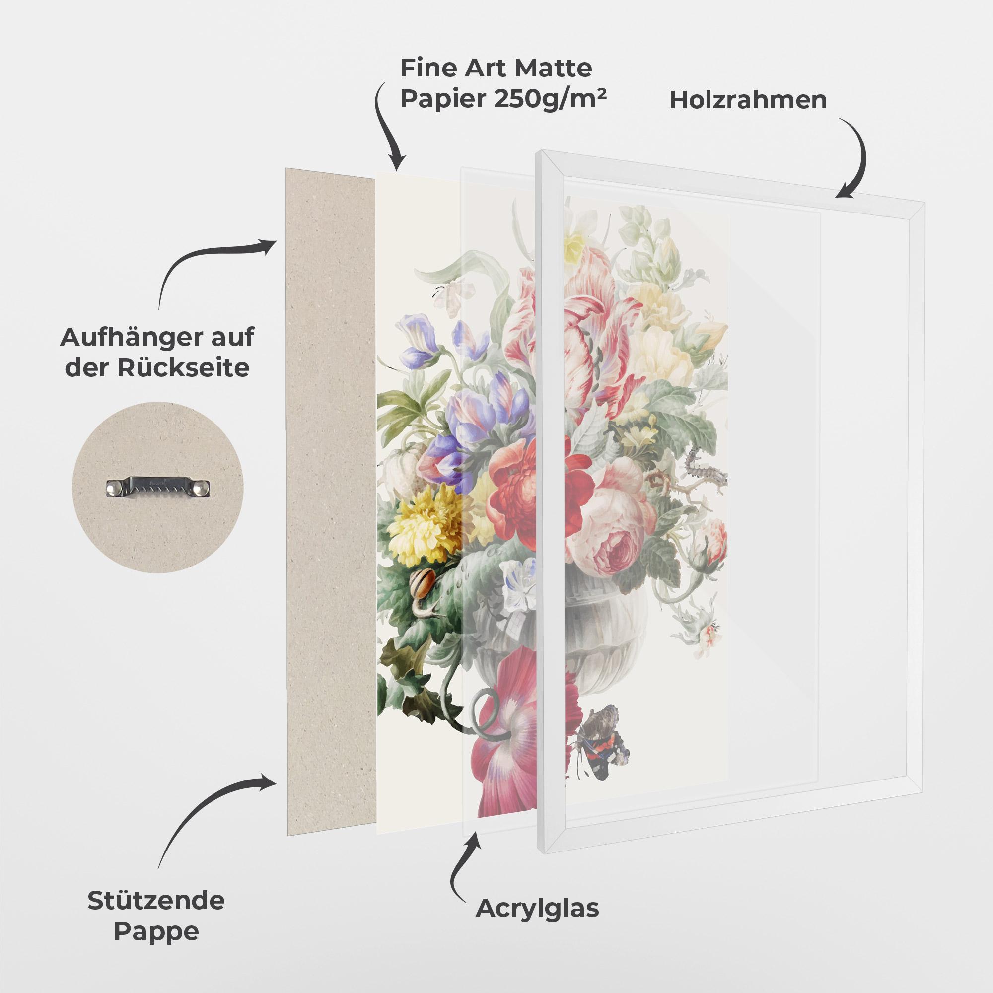 Gerahmte Poster Butterfly Vase mockup 1