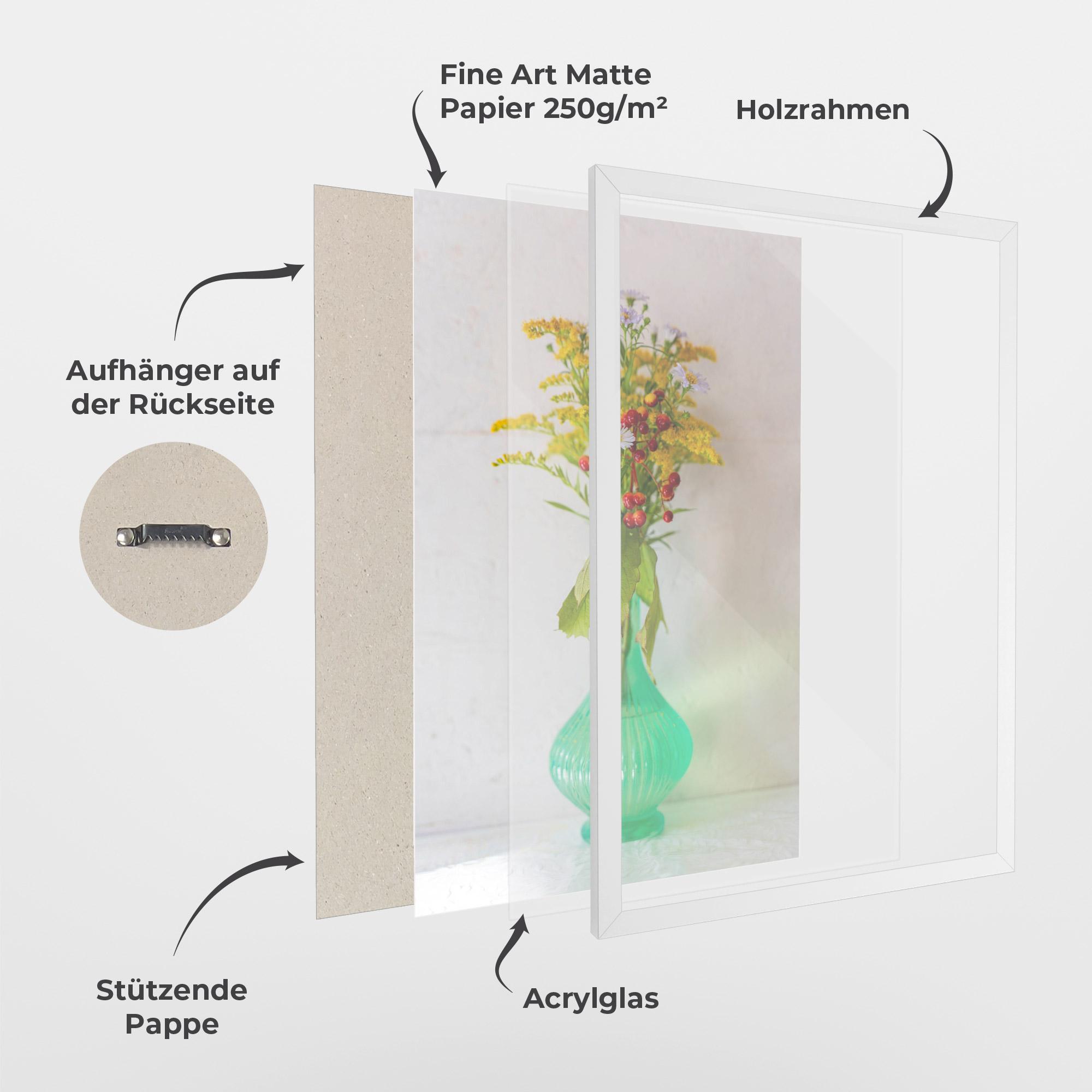 Gerahmte Poster Green Pretty Vase mockup 1