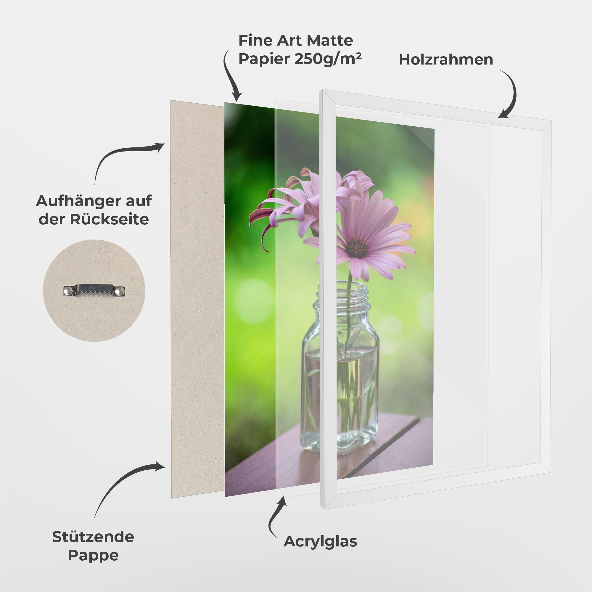 Gerahmte Poster Pink Flower Vase mockup 1